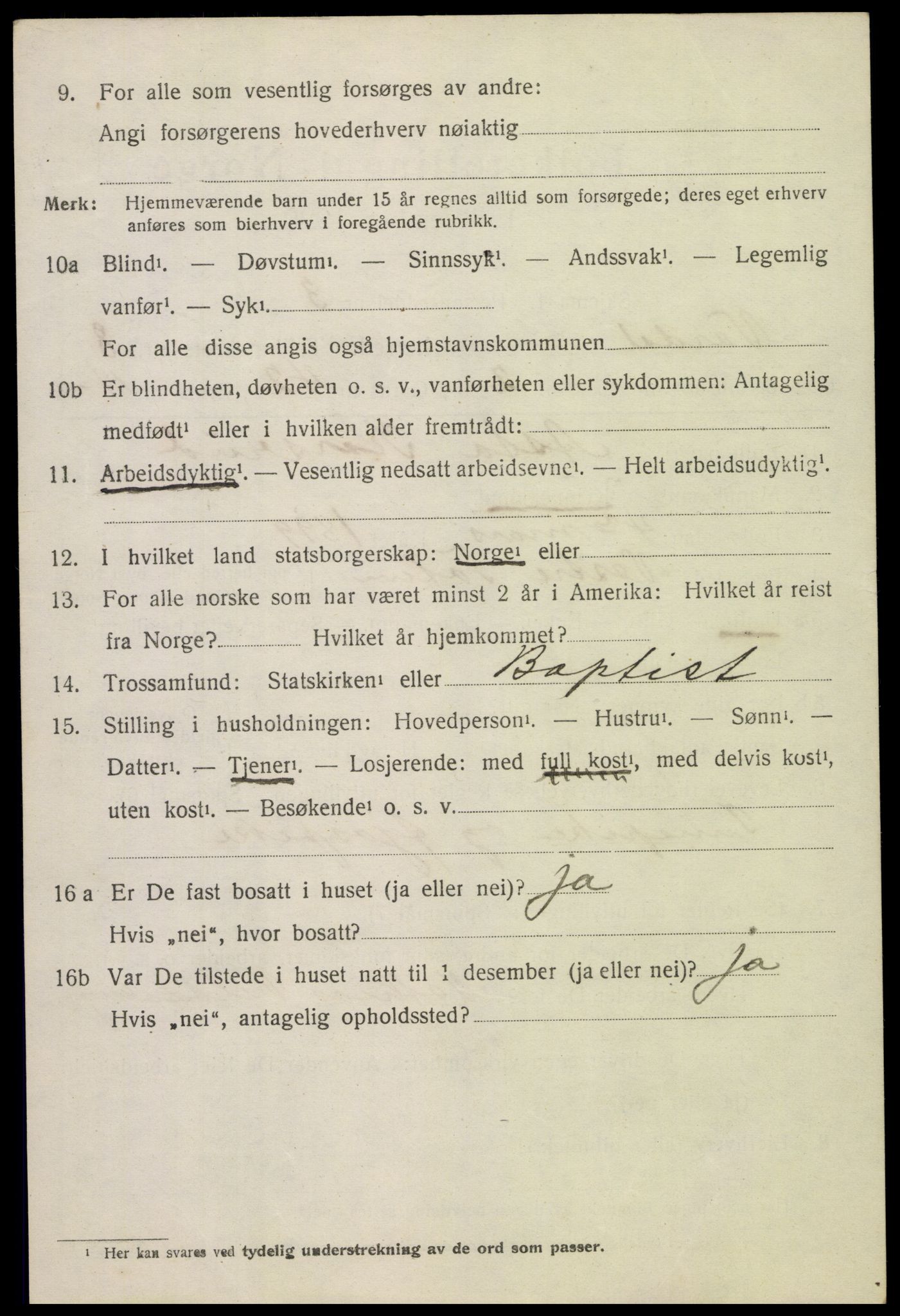 SAH, 1920 census for Vardal, 1920, p. 5736