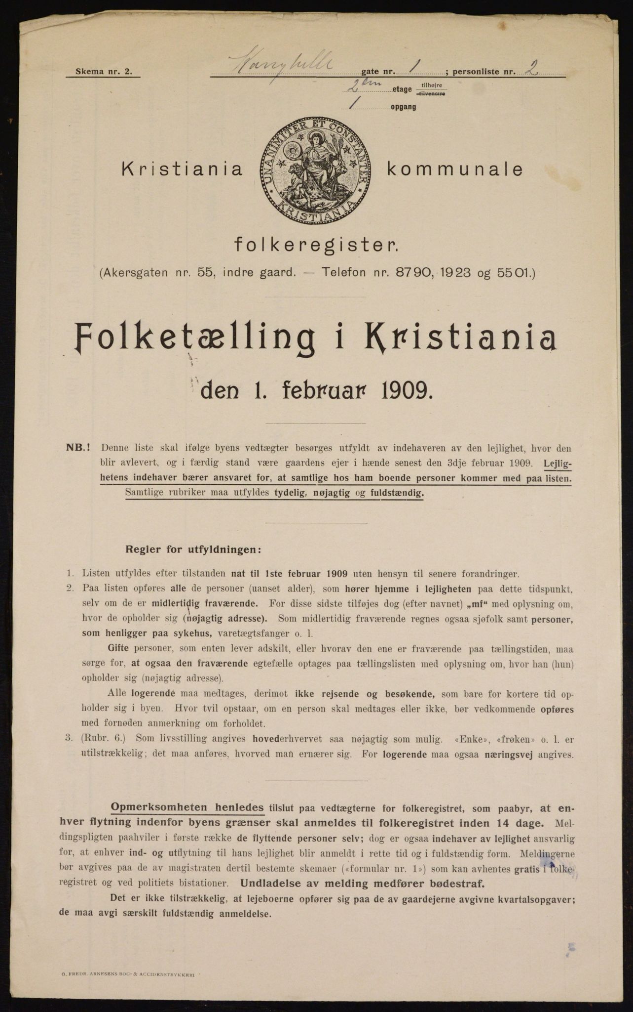 OBA, Municipal Census 1909 for Kristiania, 1909, p. 48323