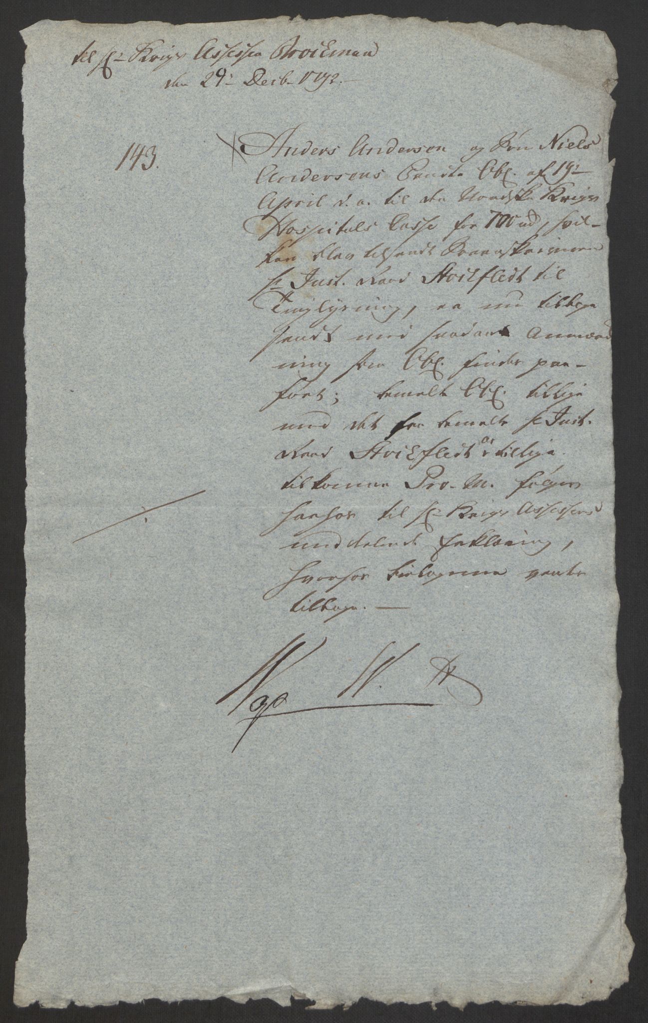 Forsvaret, Den norske kvesthuskasse/krigshospitalkasse, AV/RA-RAFA-1887/F/Fa/L0008: Konsepter, 1790-1793, p. 998