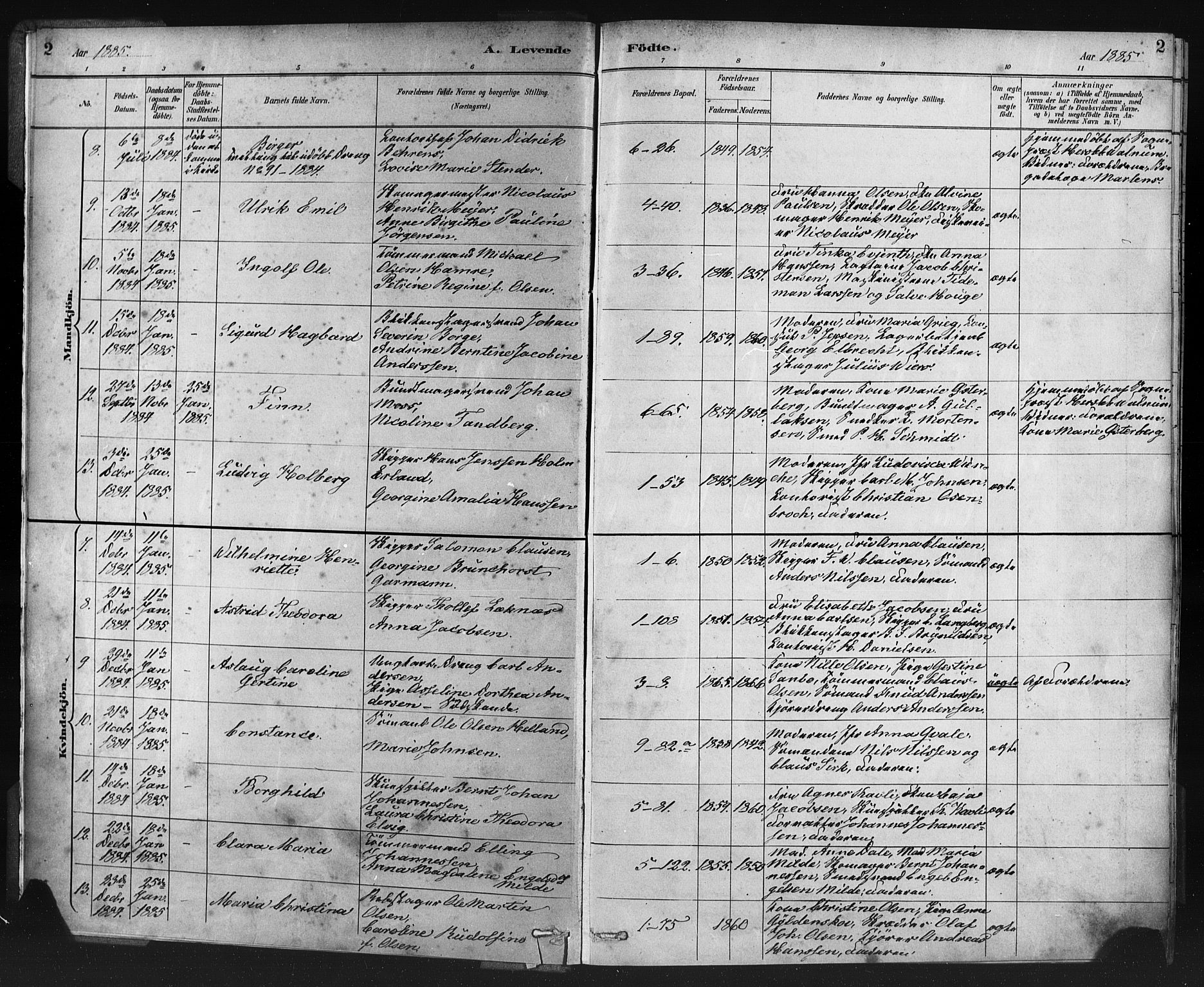 Nykirken Sokneprestembete, SAB/A-77101/H/Haa: Parish register (official) no. B 5, 1885-1894, p. 2