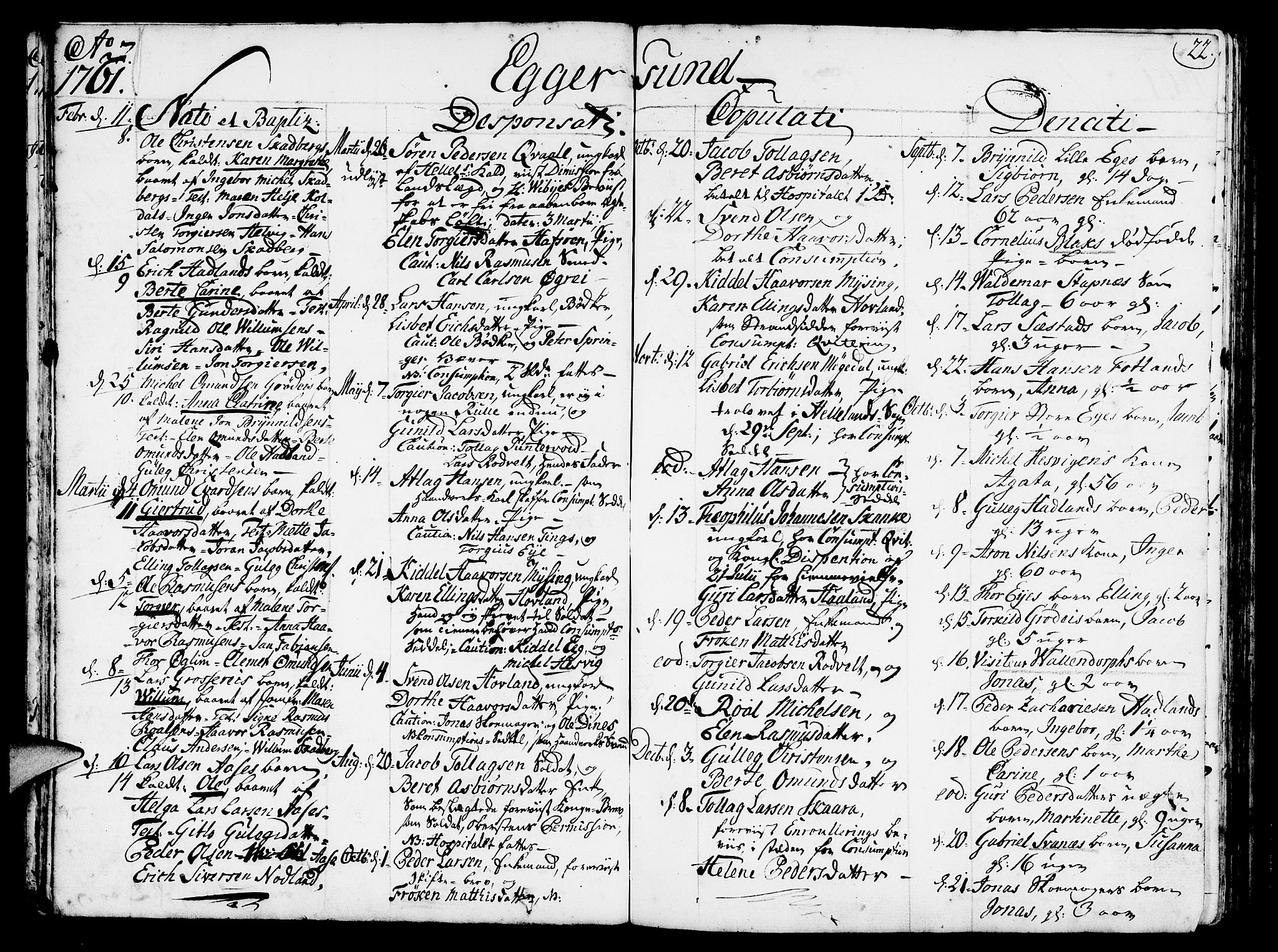 Eigersund sokneprestkontor, SAST/A-101807/S08/L0003: Parish register (official) no. A 3, 1758-1775, p. 22