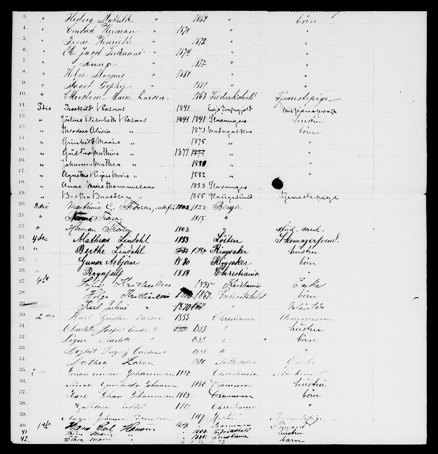 RA, 1885 census for 0301 Kristiania, 1885, p. 11315
