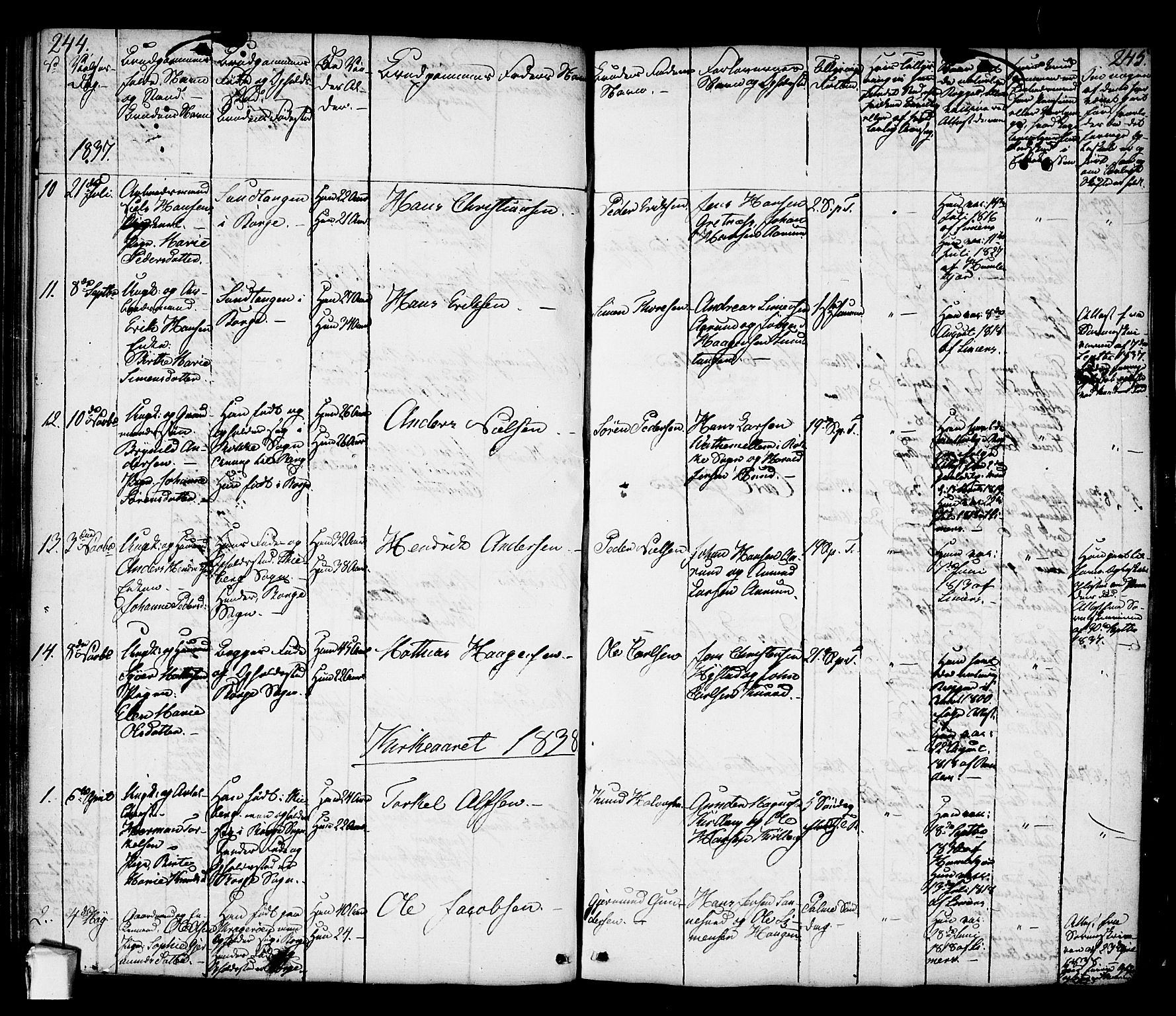 Borge prestekontor Kirkebøker, SAO/A-10903/F/Fa/L0004: Parish register (official) no. I 4, 1836-1848, p. 244-245