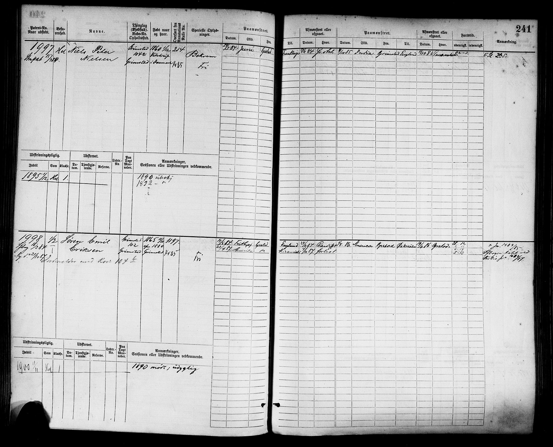 Grimstad mønstringskrets, AV/SAK-2031-0013/F/Fb/L0003: Hovedrulle nr 1517-2276, F-6, 1877-1888, p. 249