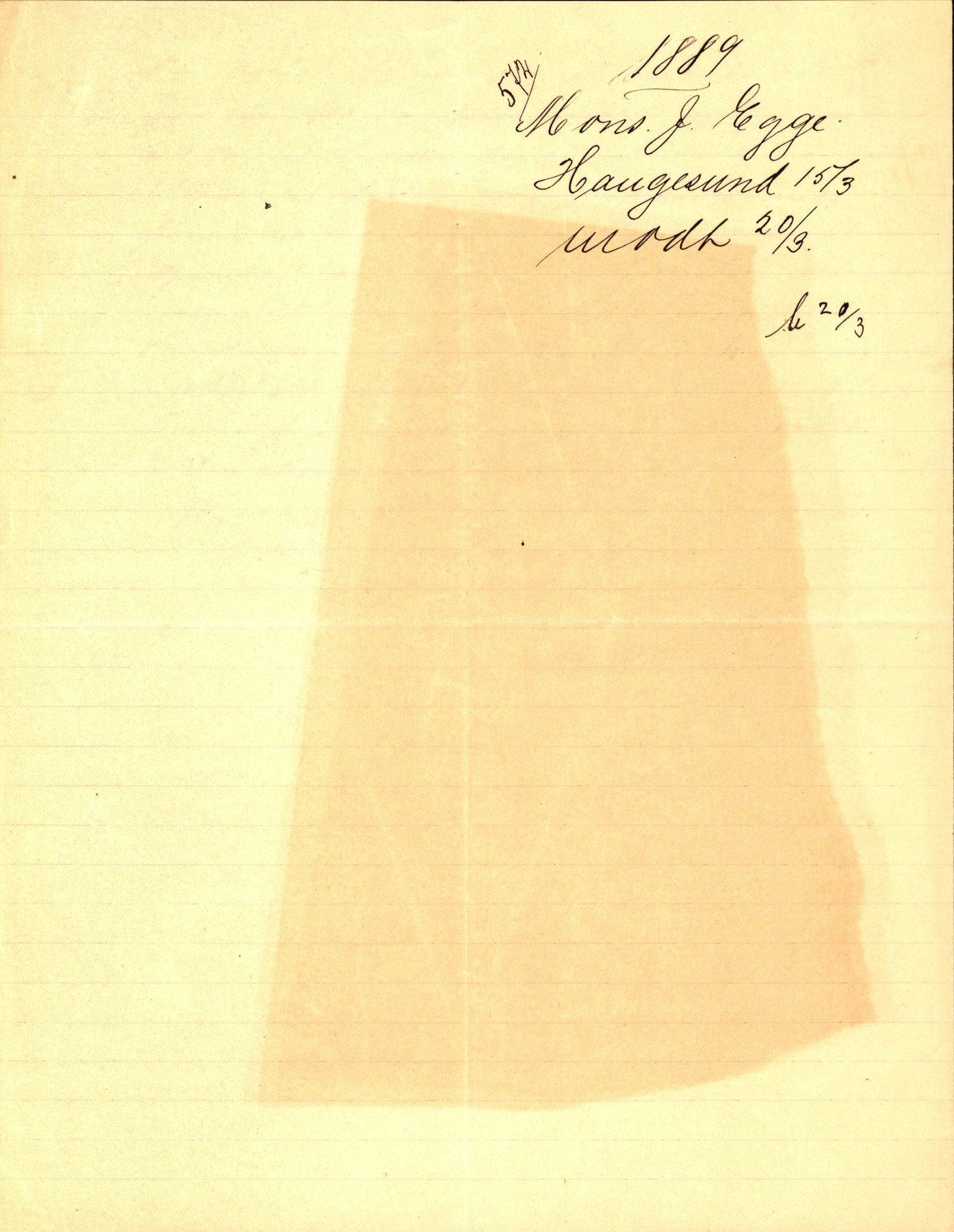 Pa 63 - Østlandske skibsassuranceforening, VEMU/A-1079/G/Ga/L0022/0008: Havaridokumenter / Magna av Haugesund, Marie, Mars, Mary, Mizpa, 1888, p. 23