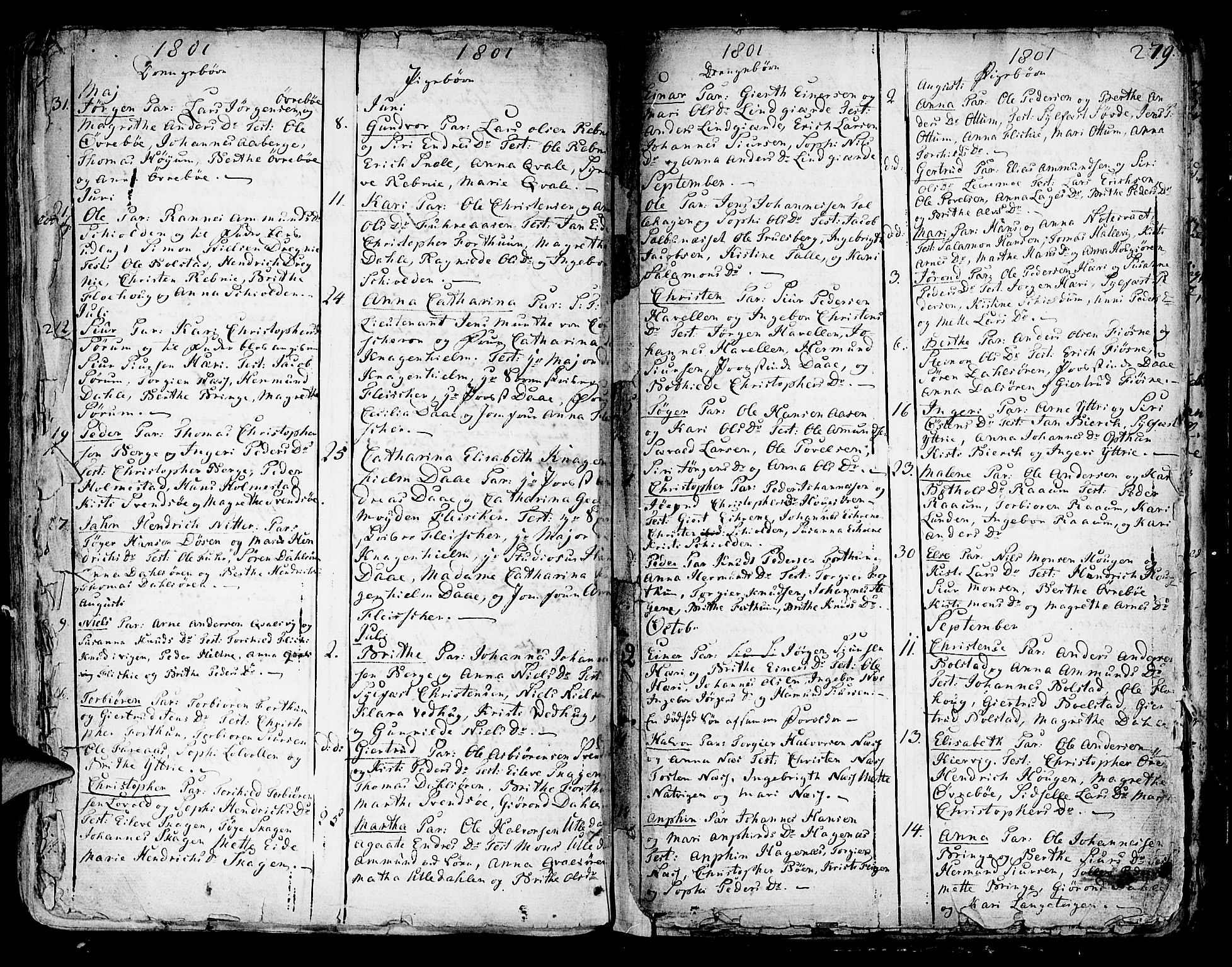 Luster sokneprestembete, SAB/A-81101/H/Haa/Haaa/L0001: Parish register (official) no. A 1, 1731-1803, p. 279