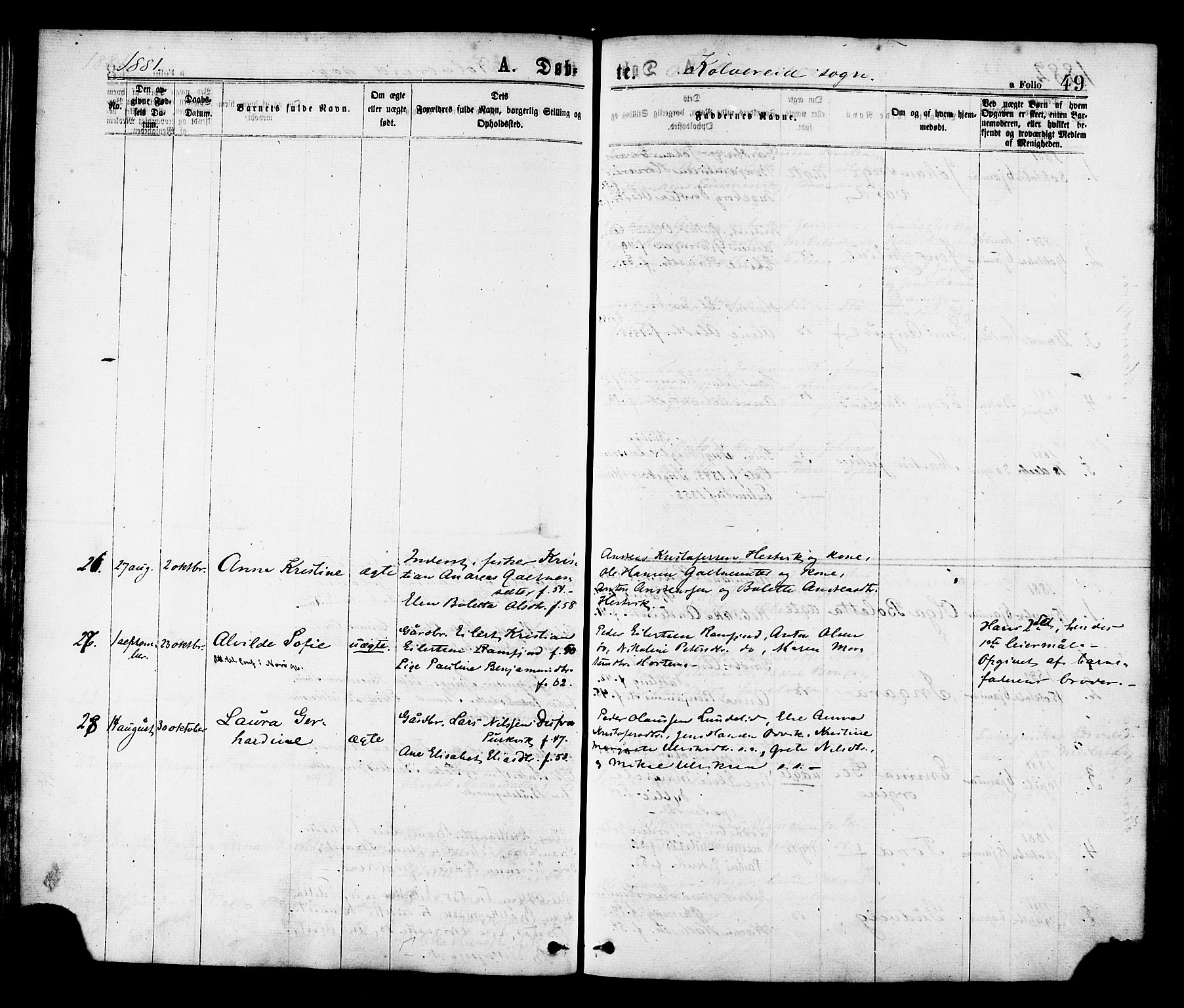 Ministerialprotokoller, klokkerbøker og fødselsregistre - Nord-Trøndelag, SAT/A-1458/780/L0642: Parish register (official) no. 780A07 /1, 1874-1885, p. 49