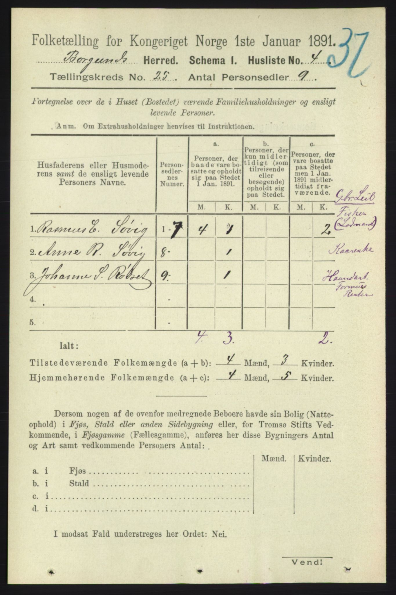 RA, 1891 census for 1531 Borgund, 1891, p. 7210