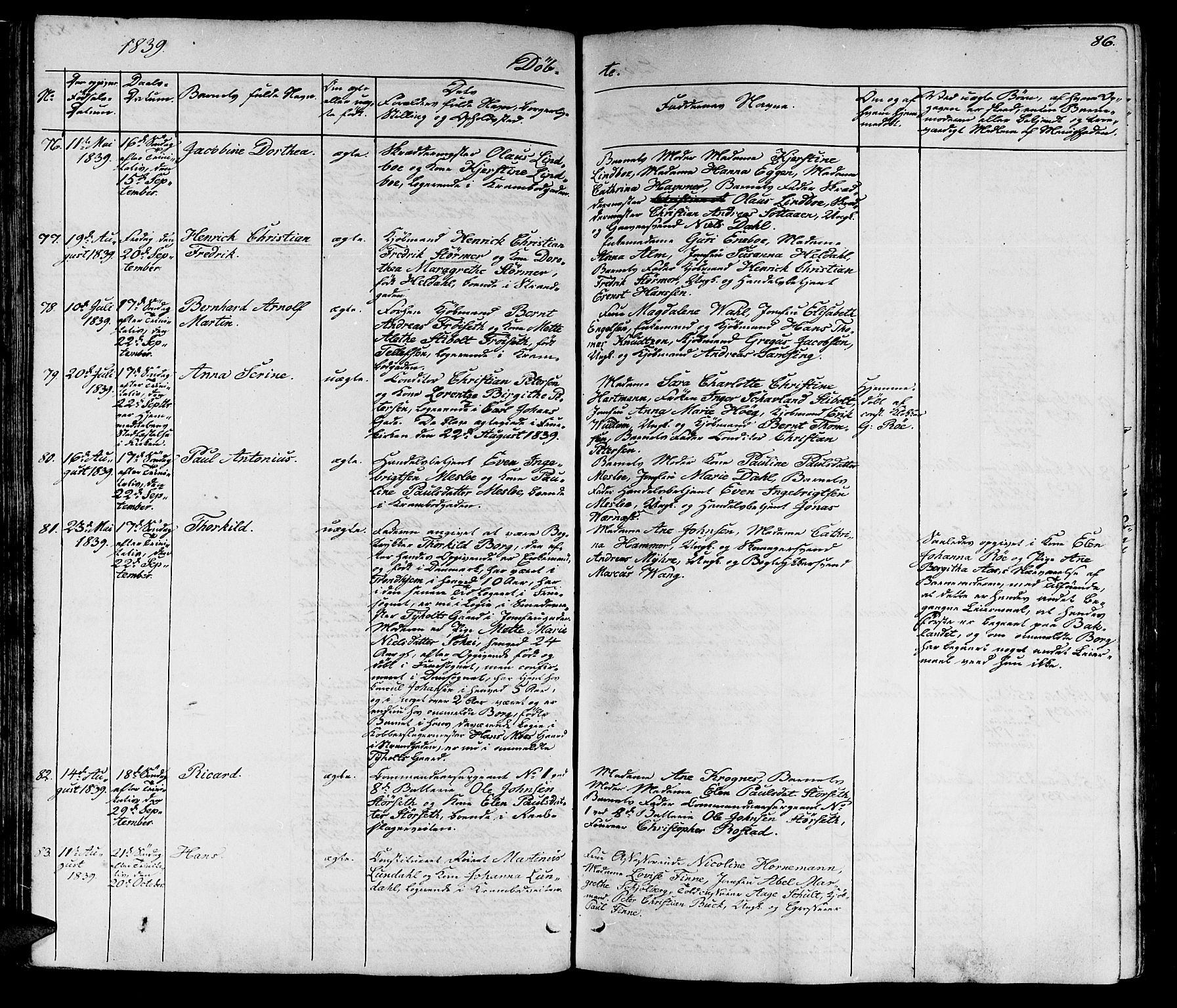 Ministerialprotokoller, klokkerbøker og fødselsregistre - Sør-Trøndelag, SAT/A-1456/602/L0136: Parish register (copy) no. 602C04, 1833-1845, p. 86