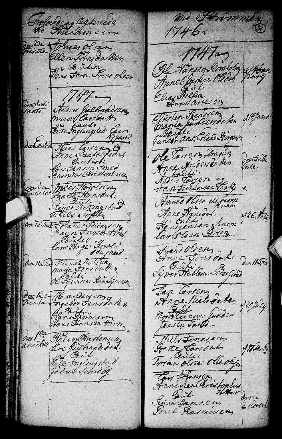 Hurum kirkebøker, AV/SAKO-A-229/F/Fa/L0003: Parish register (official) no. 3, 1733-1757, p. 31