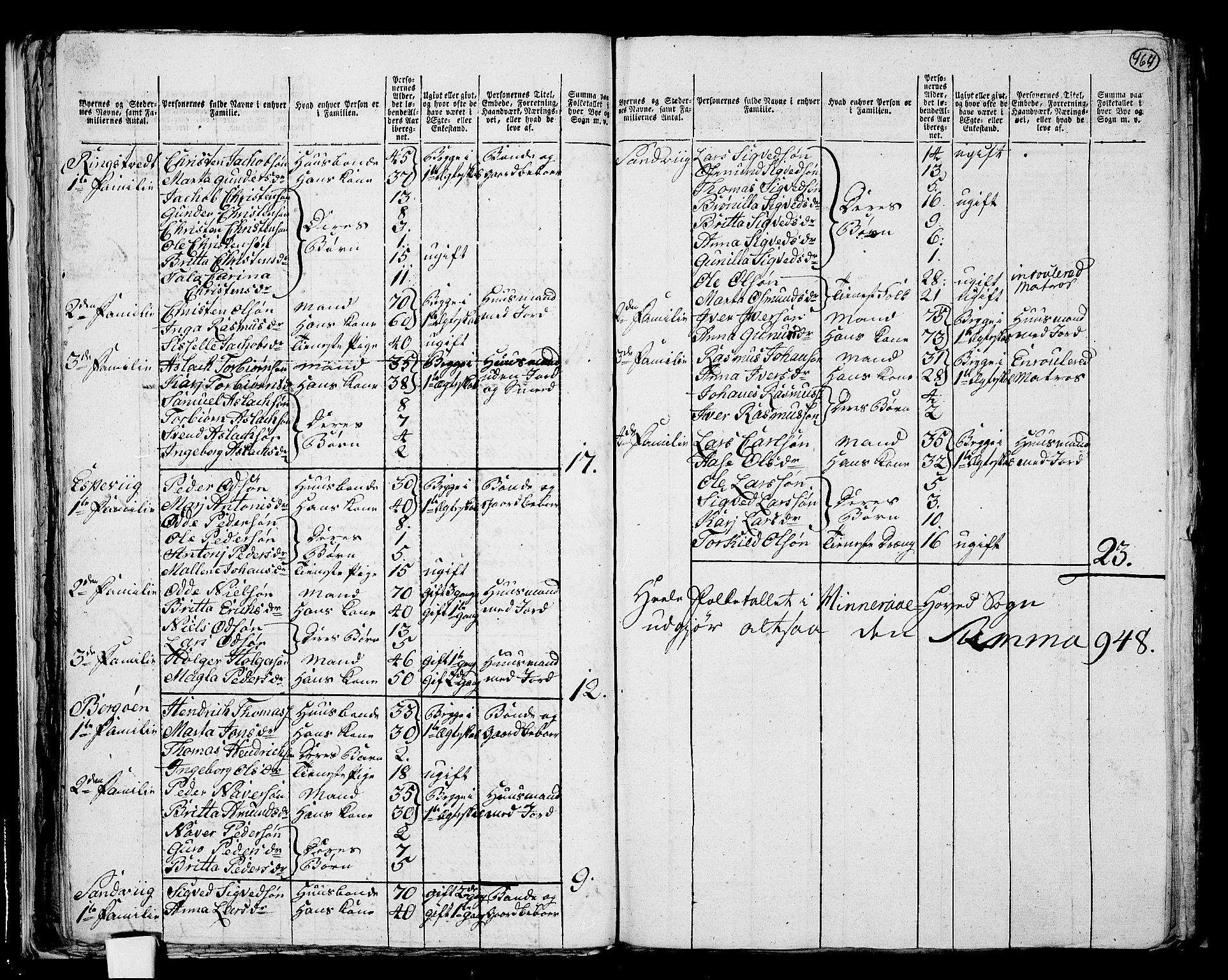 RA, 1801 census for 1139P Nedstrand, 1801, p. 463b-464a