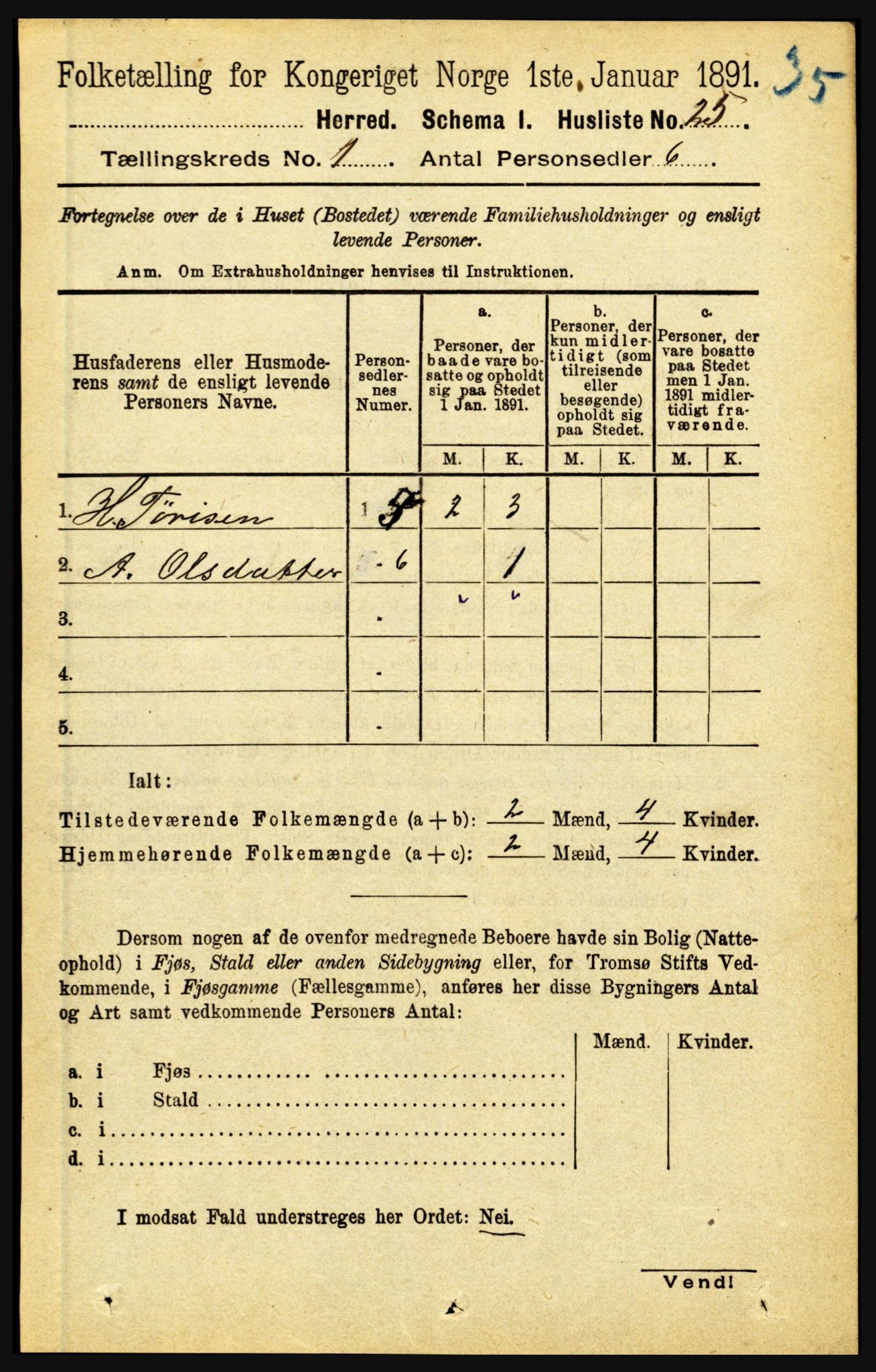 RA, 1891 census for 1423 Borgund, 1891, p. 38