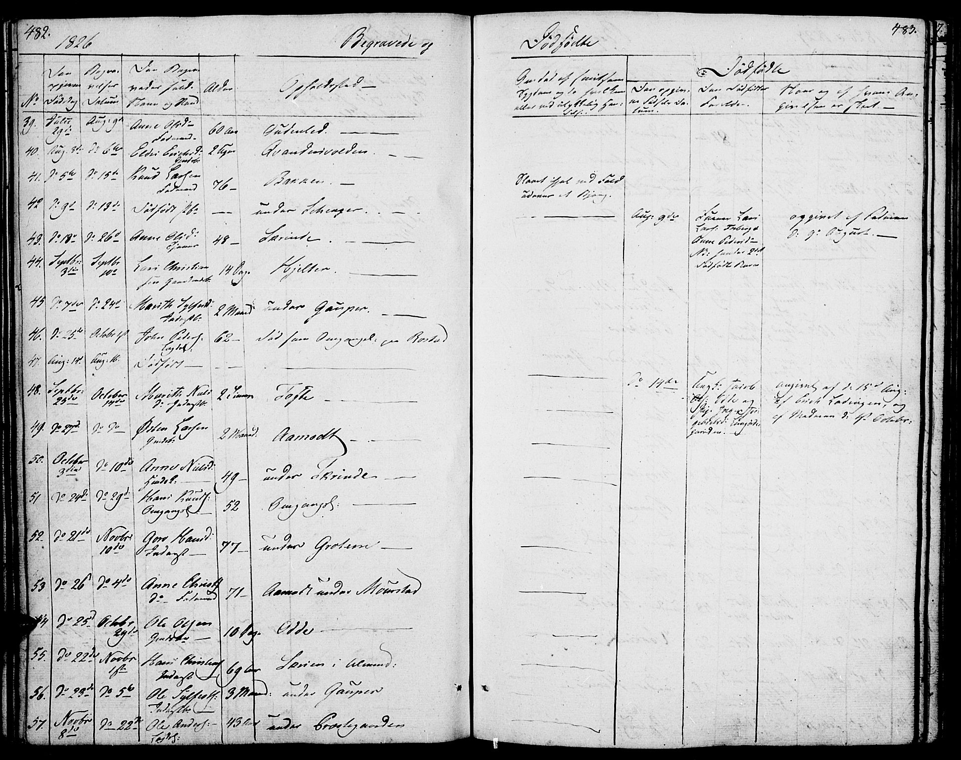 Lom prestekontor, SAH/PREST-070/K/L0005: Parish register (official) no. 5, 1825-1837, p. 482-483