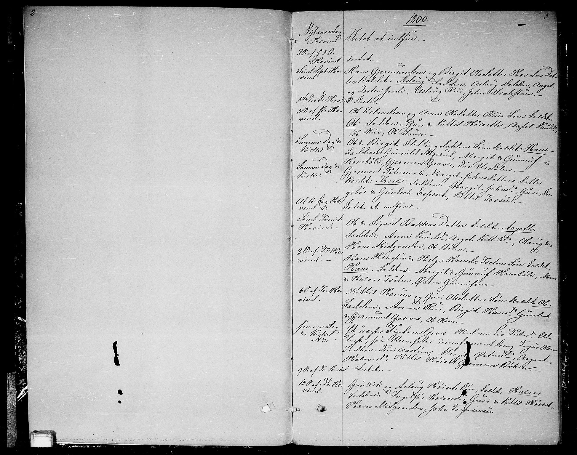 Gransherad kirkebøker, SAKO/A-267/F/Fb/L0001: Parish register (official) no. II 1, 1800-1814, p. 2-3