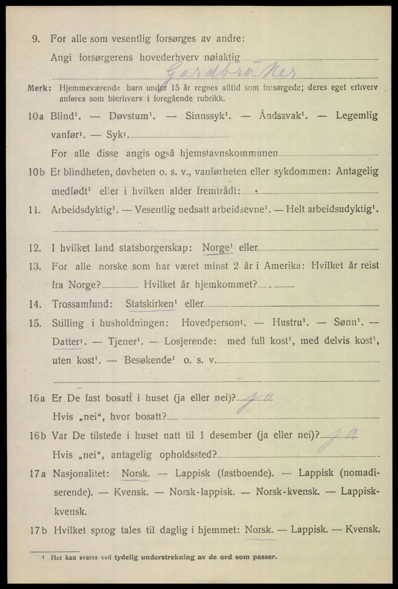 SAT, 1920 census for Bodin, 1920, p. 3287