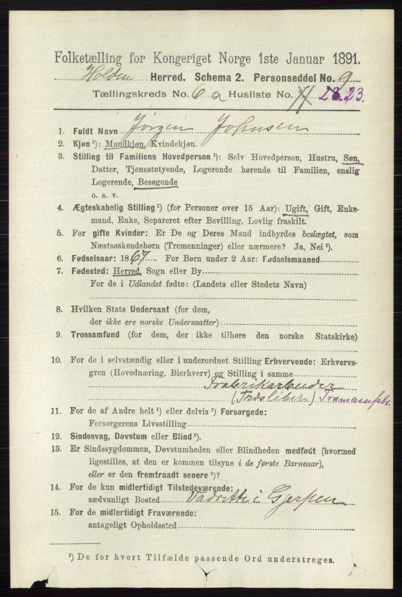 RA, 1891 census for 0819 Holla, 1891, p. 2998