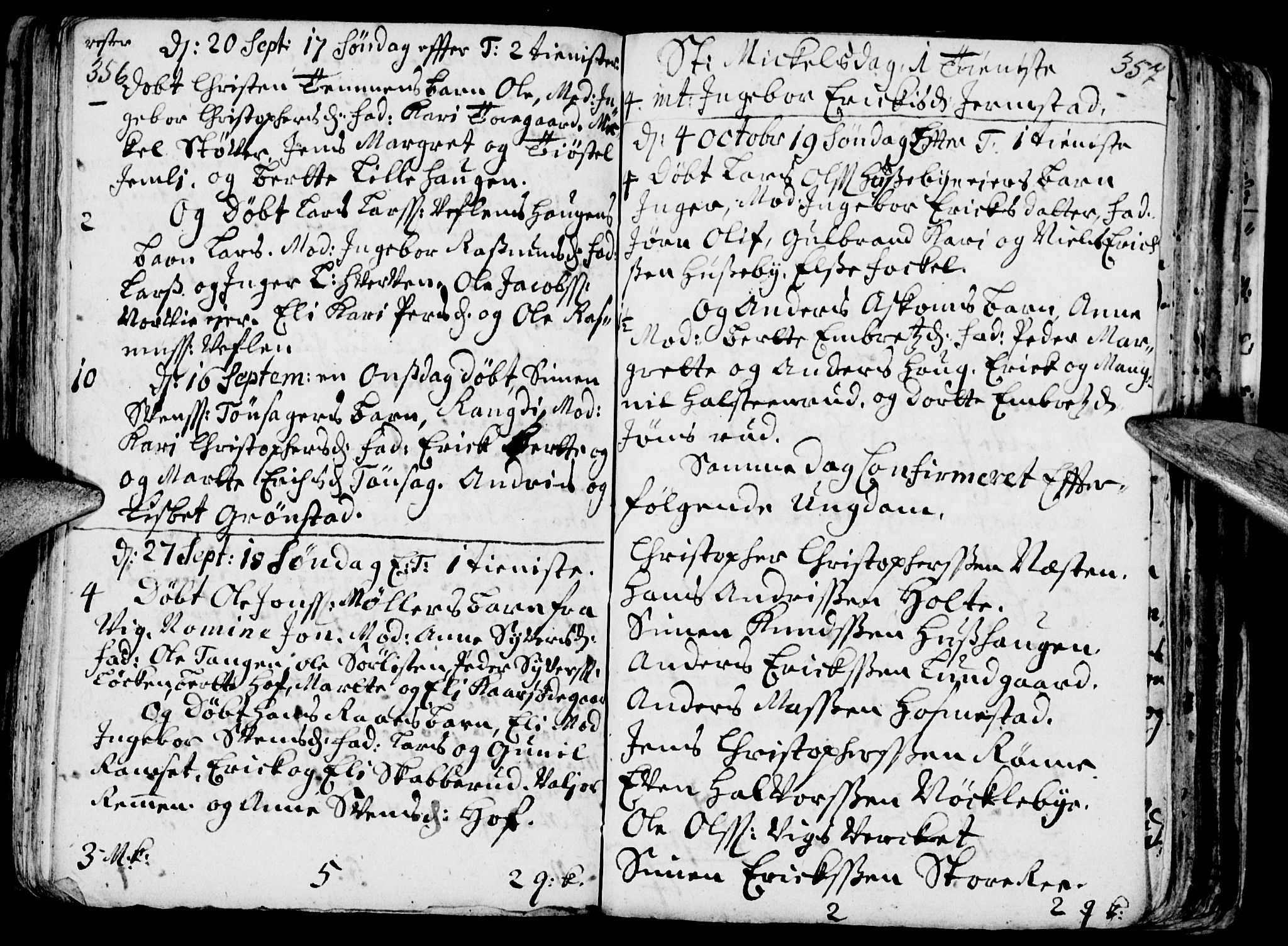 Stange prestekontor, AV/SAH-PREST-002/K/L0002: Parish register (official) no. 2, 1724-1740, p. 356-357