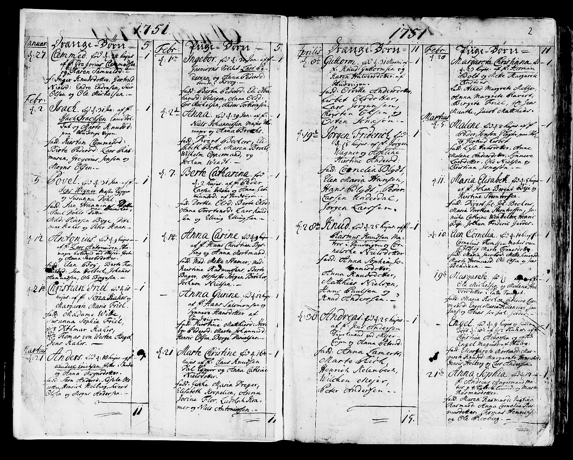 Korskirken sokneprestembete, SAB/A-76101/H/Haa/L0005: Parish register (official) no. A 5, 1751-1789, p. 2
