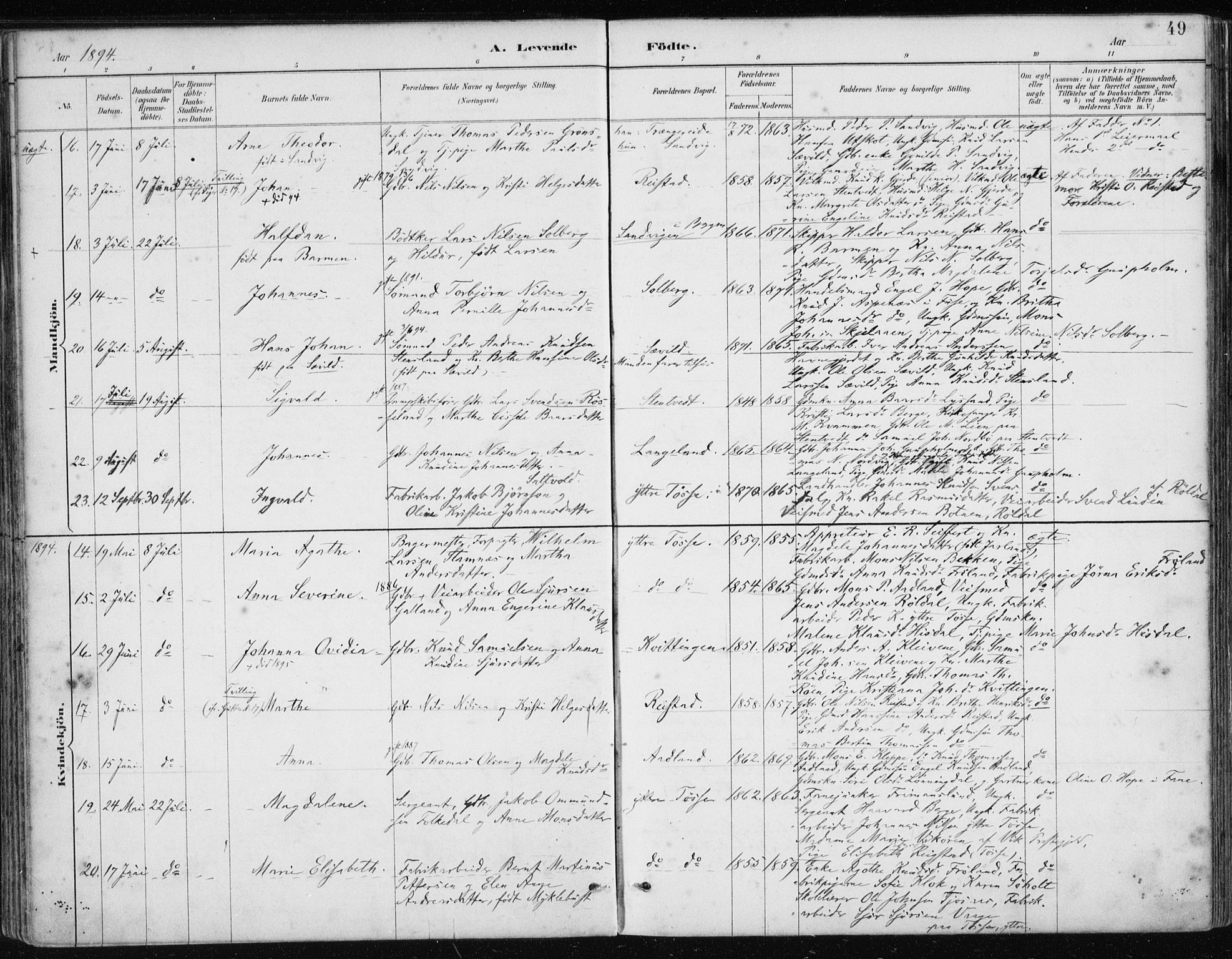 Samnanger Sokneprestembete, AV/SAB-A-77501/H/Haa: Parish register (official) no. A 1, 1885-1901, p. 49