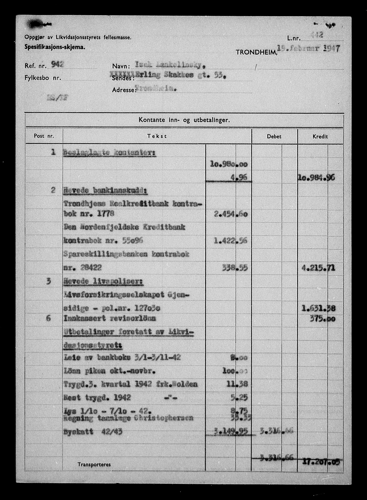 Justisdepartementet, Tilbakeføringskontoret for inndratte formuer, AV/RA-S-1564/H/Hc/Hca/L0902: --, 1945-1947, p. 638