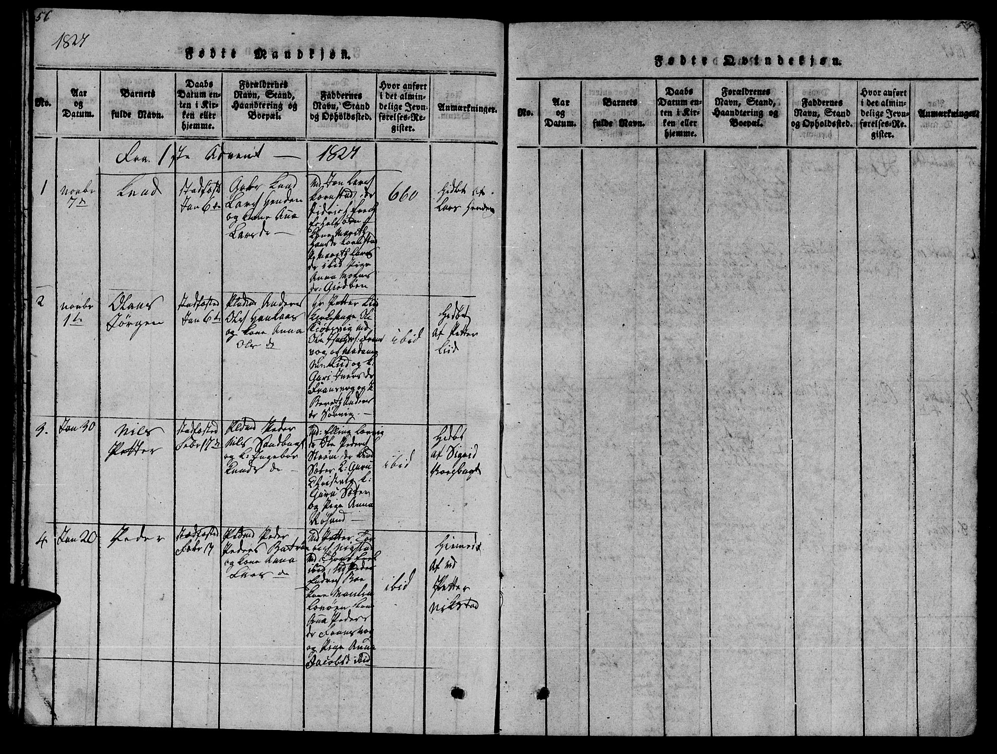 Ministerialprotokoller, klokkerbøker og fødselsregistre - Møre og Romsdal, SAT/A-1454/569/L0818: Parish register (official) no. 569A04, 1820-1828, p. 56-57