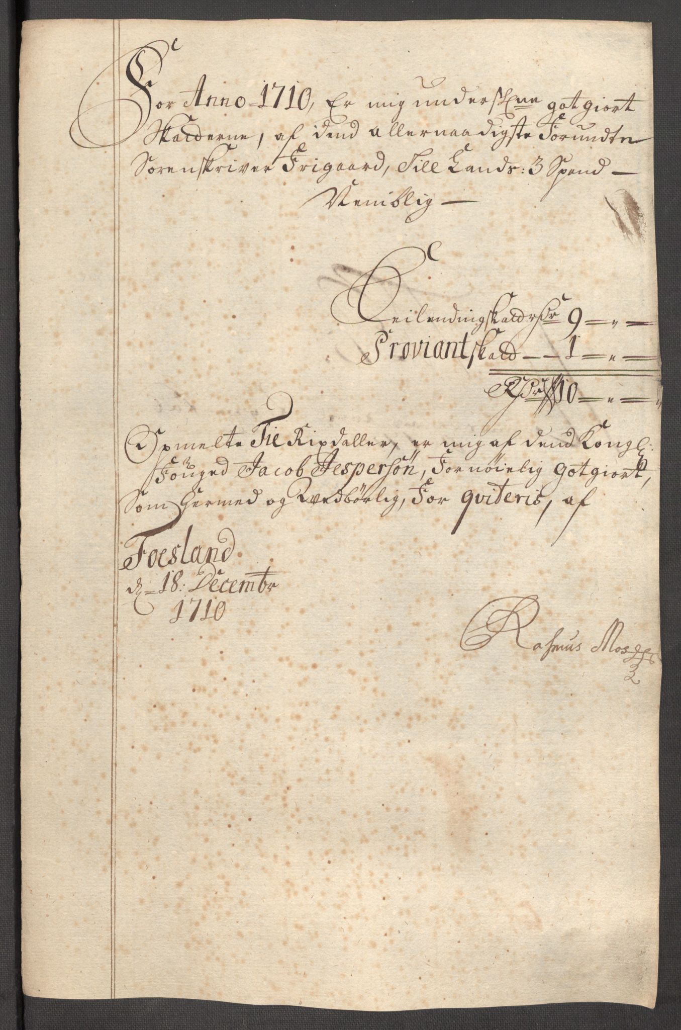 Rentekammeret inntil 1814, Reviderte regnskaper, Fogderegnskap, AV/RA-EA-4092/R64/L4431: Fogderegnskap Namdal, 1709-1710, p. 420