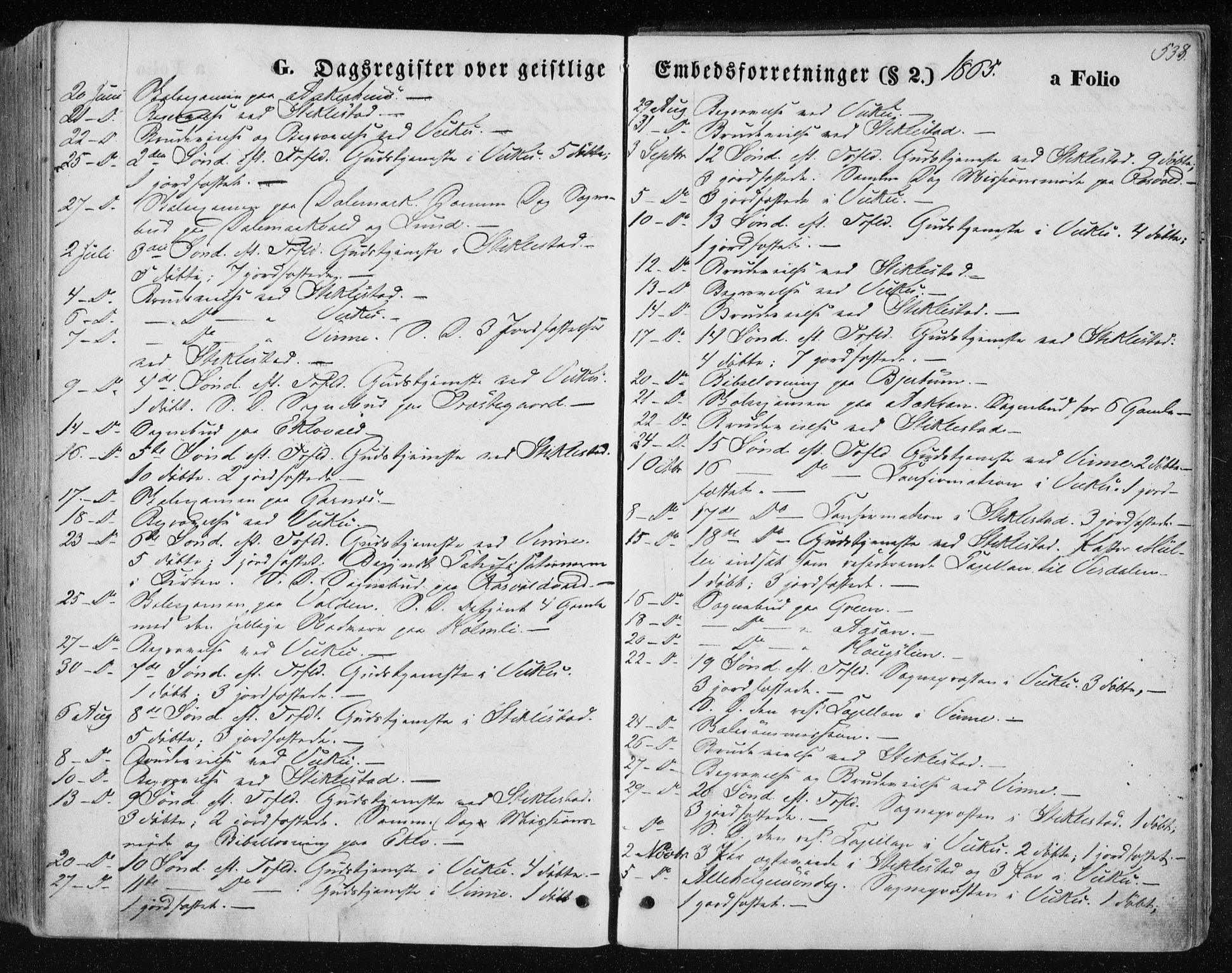 Ministerialprotokoller, klokkerbøker og fødselsregistre - Nord-Trøndelag, SAT/A-1458/723/L0241: Parish register (official) no. 723A10, 1860-1869, p. 538