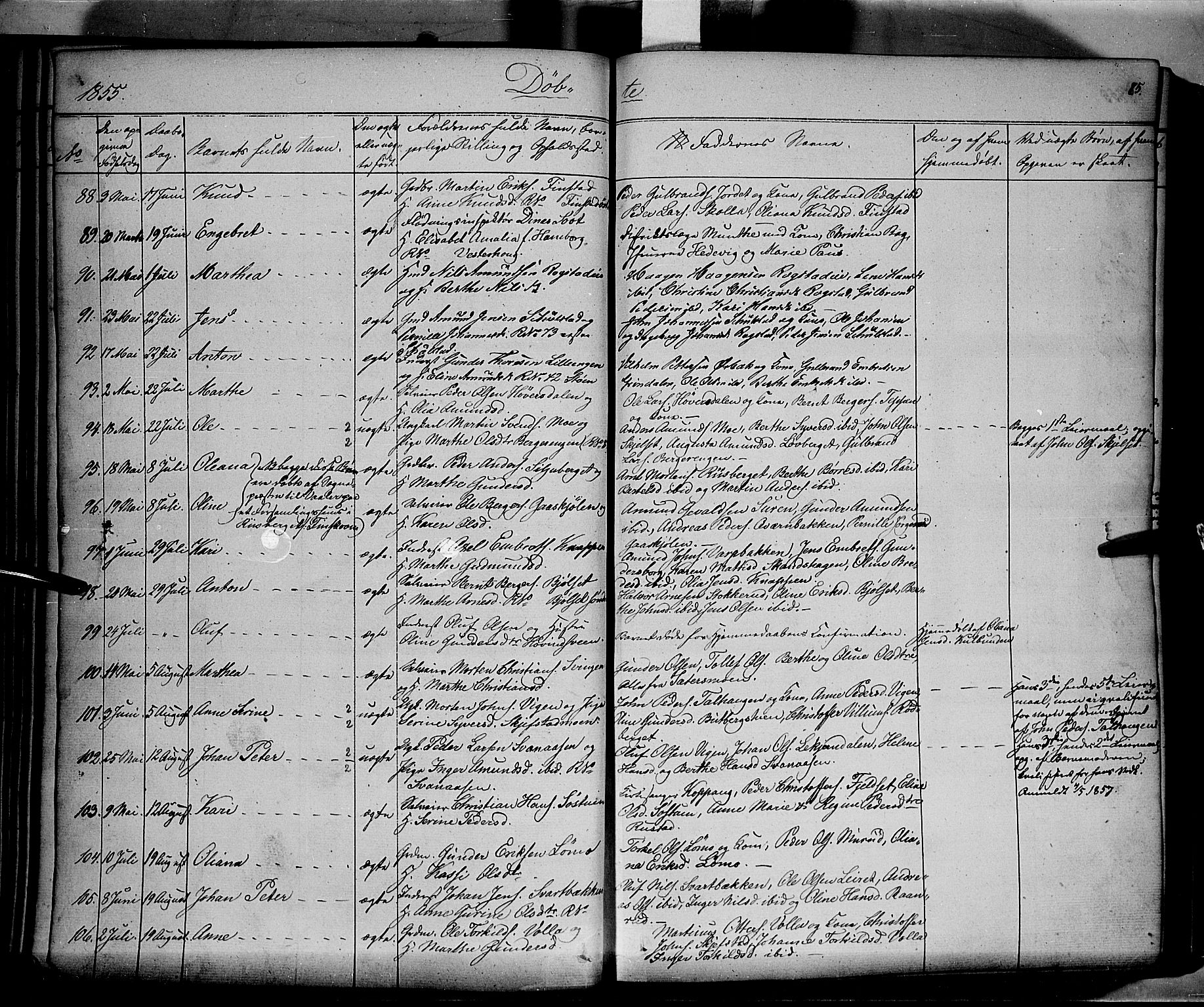 Elverum prestekontor, AV/SAH-PREST-044/H/Ha/Haa/L0009: Parish register (official) no. 9, 1843-1856, p. 85