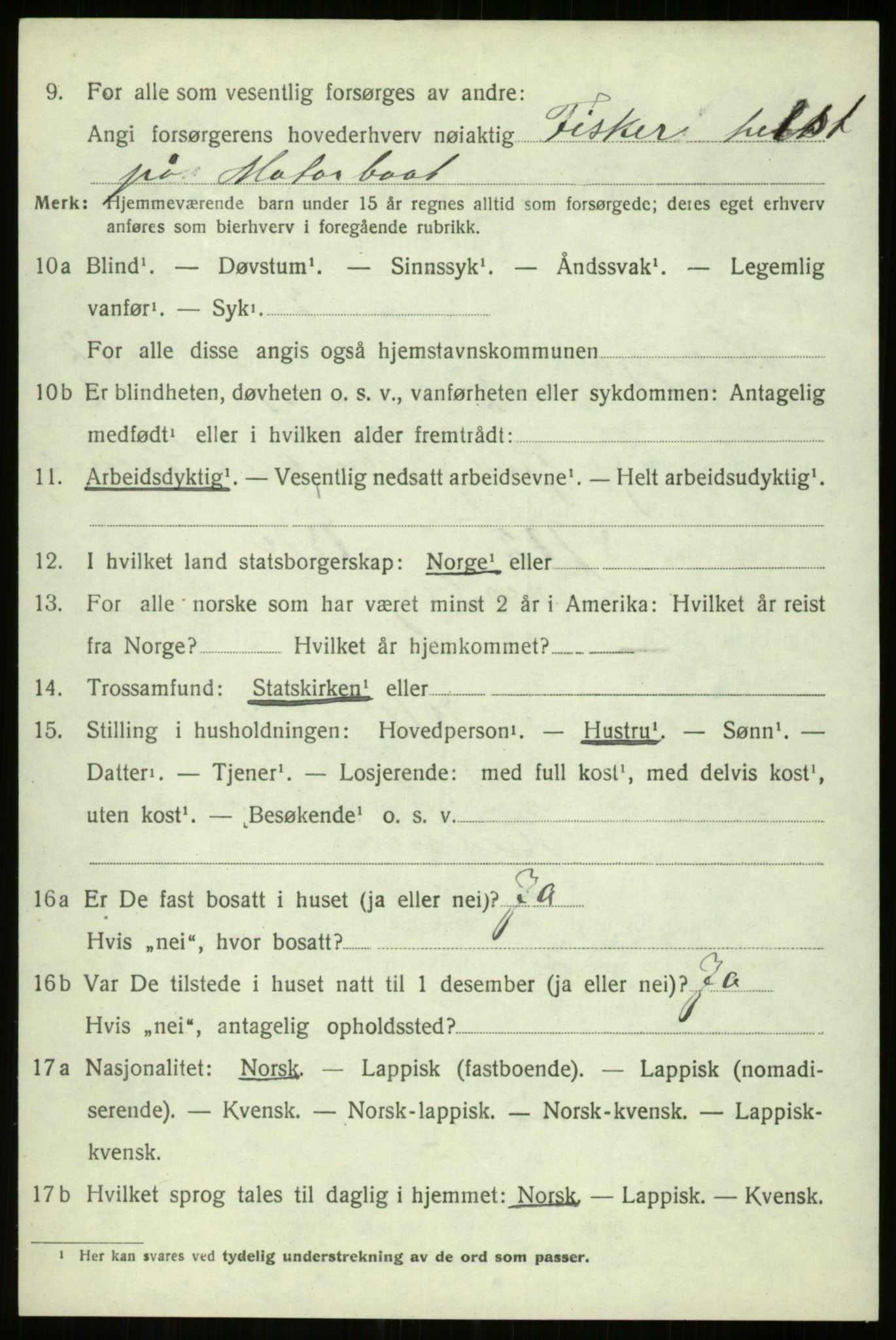 SATØ, 1920 census for Kvæfjord, 1920, p. 5746