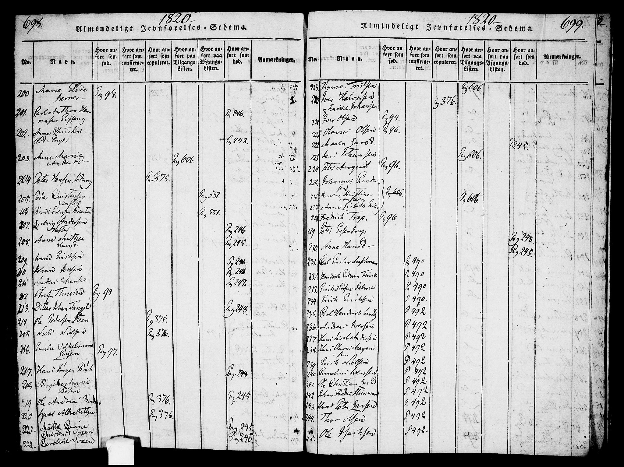 Oslo domkirke Kirkebøker, SAO/A-10752/F/Fa/L0007: Parish register (official) no. 7, 1817-1824, p. 698-699