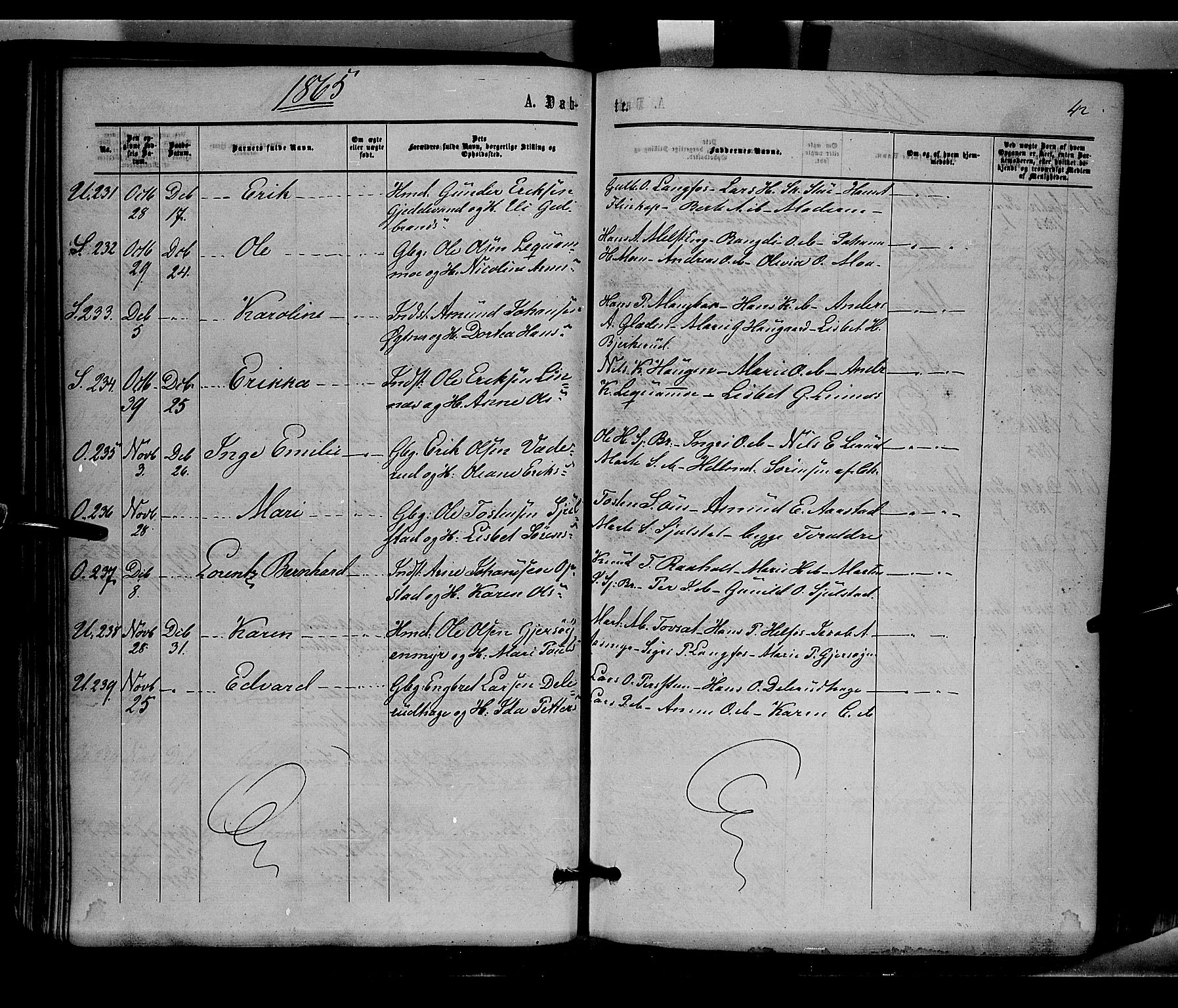 Sør-Odal prestekontor, AV/SAH-PREST-030/H/Ha/Haa/L0003: Parish register (official) no. 3, 1864-1870, p. 42