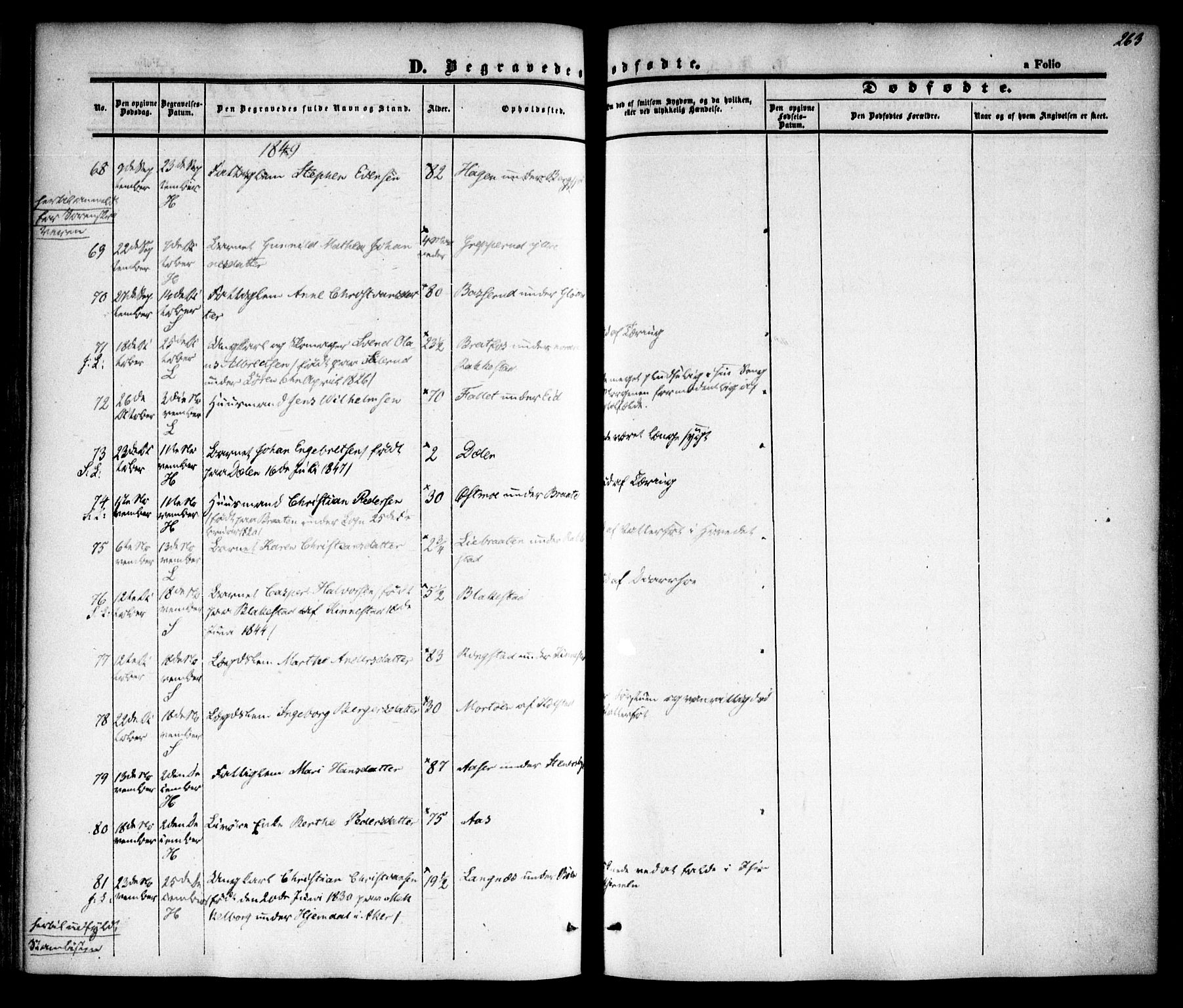 Høland prestekontor Kirkebøker, AV/SAO-A-10346a/F/Fa/L0009: Parish register (official) no. I 9, 1846-1853, p. 263