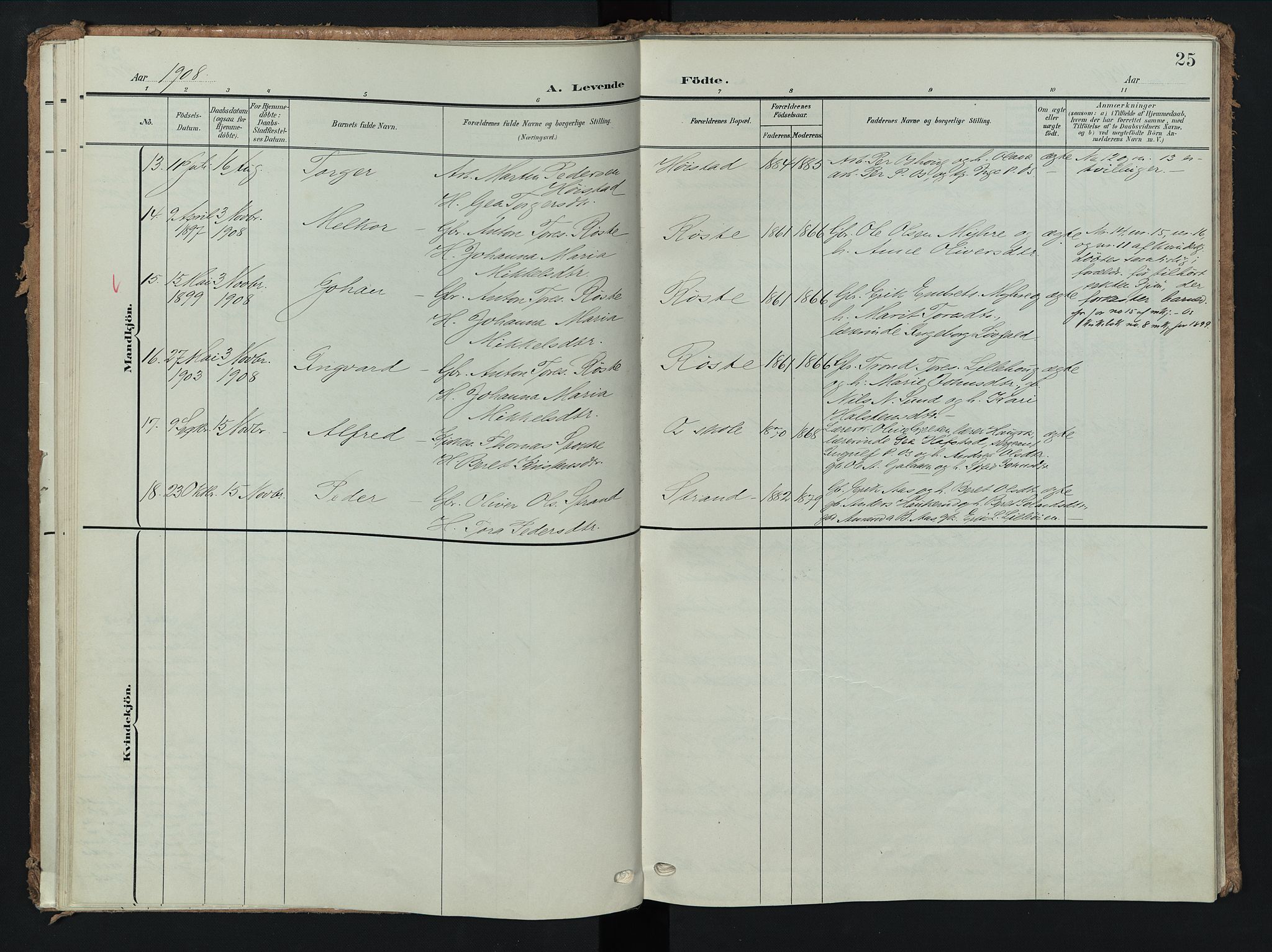 Tolga prestekontor, AV/SAH-PREST-062/K/L0009: Parish register (official) no. 9, 1903-1928, p. 25