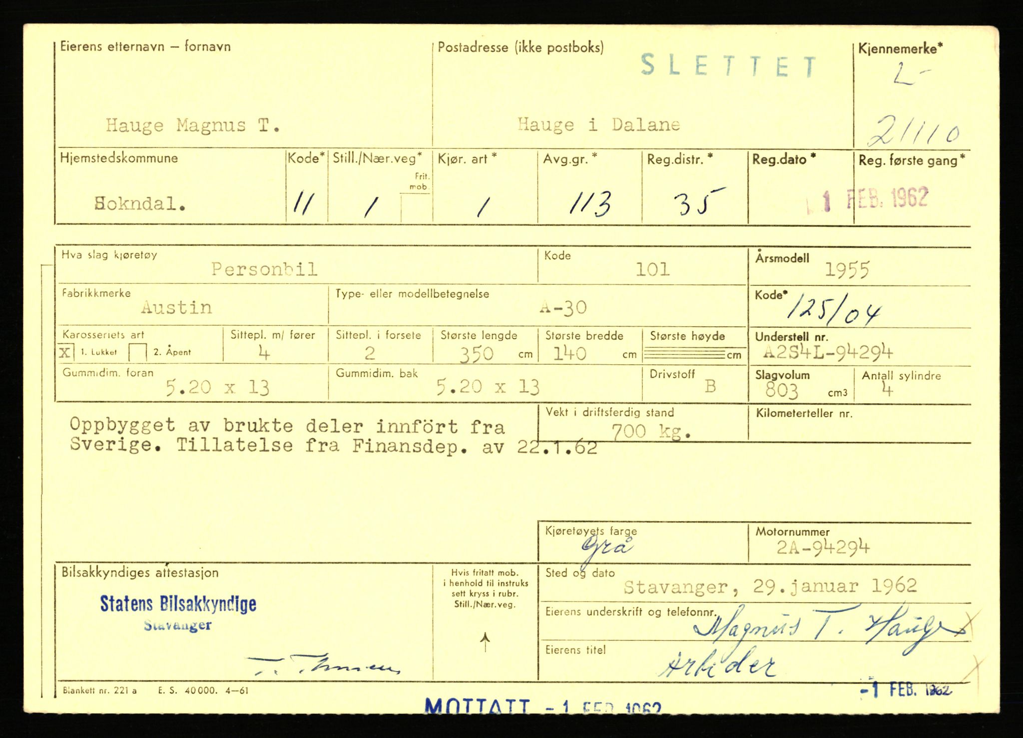 Stavanger trafikkstasjon, AV/SAST-A-101942/0/F/L0037: L-20500 - L-21499, 1930-1971, p. 1721