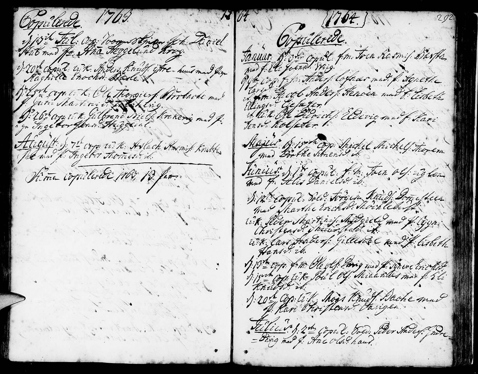 Davik sokneprestembete, SAB/A-79701/H/Haa/Haaa/L0002: Parish register (official) no. A 2, 1742-1816, p. 292