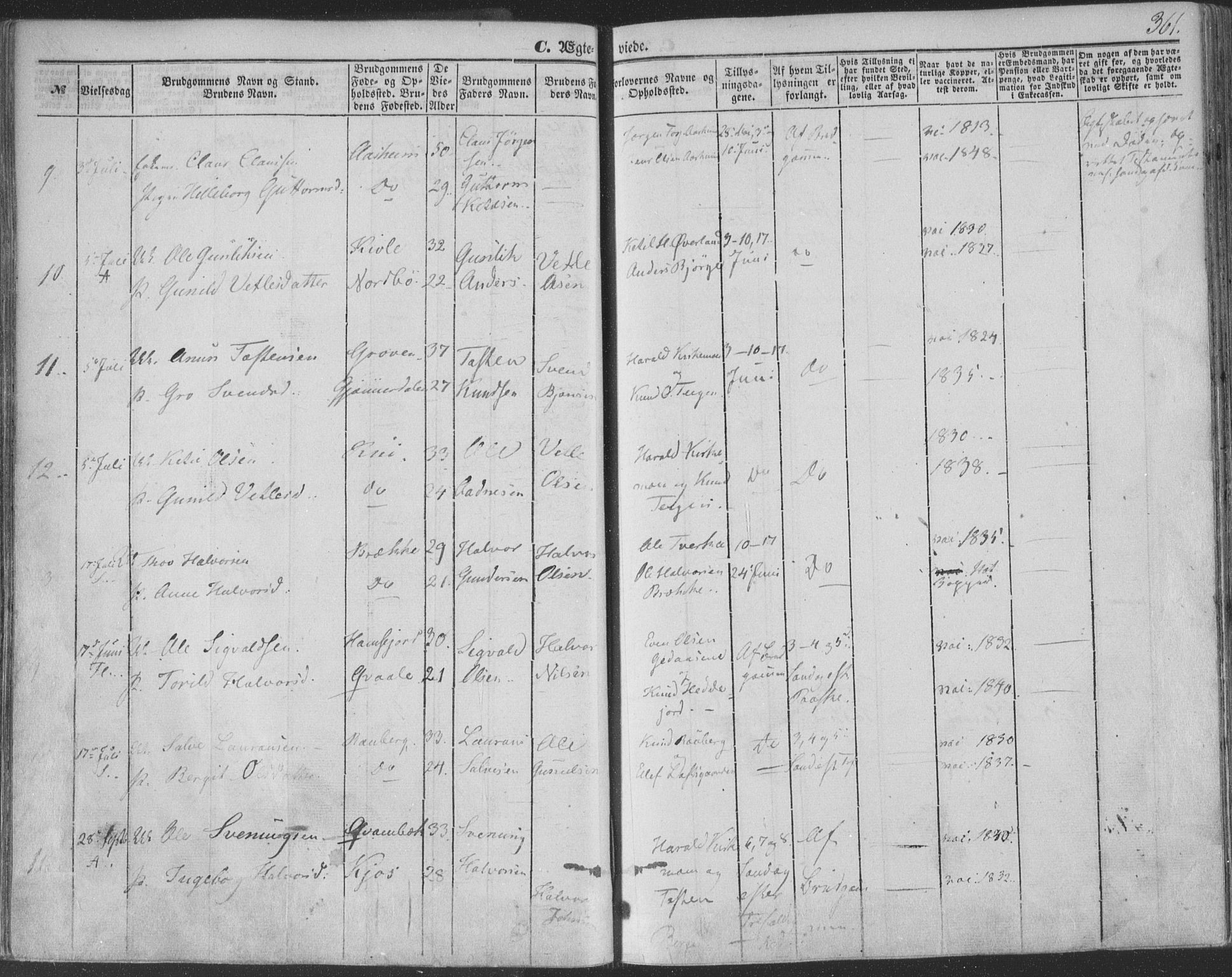 Seljord kirkebøker, AV/SAKO-A-20/F/Fa/L012b: Parish register (official) no. I 12B, 1850-1865, p. 361