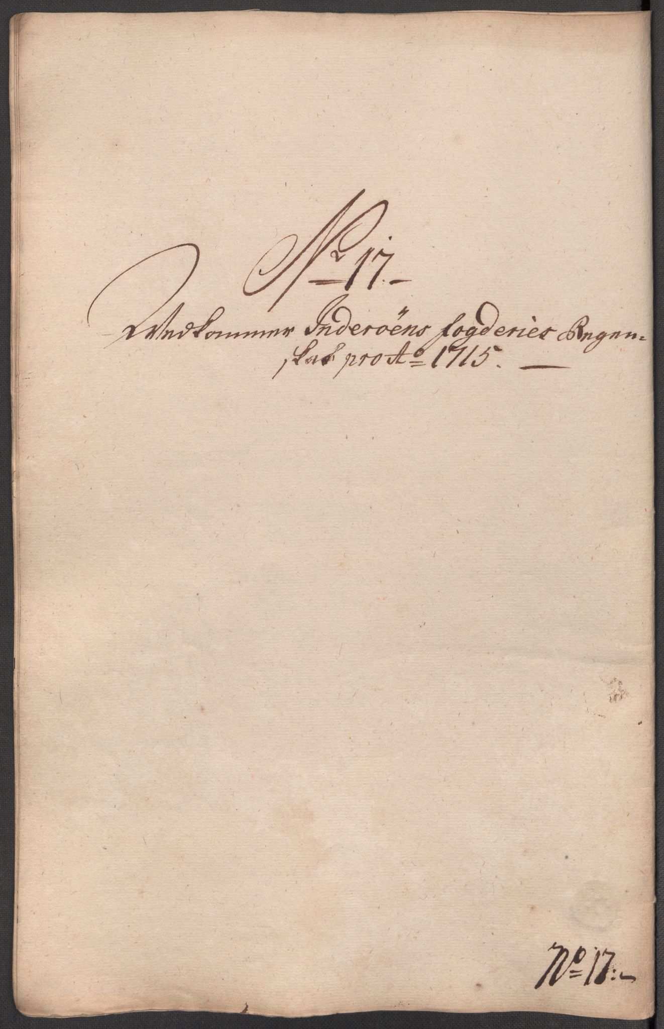 Rentekammeret inntil 1814, Reviderte regnskaper, Fogderegnskap, RA/EA-4092/R63/L4323: Fogderegnskap Inderøy, 1715, p. 226