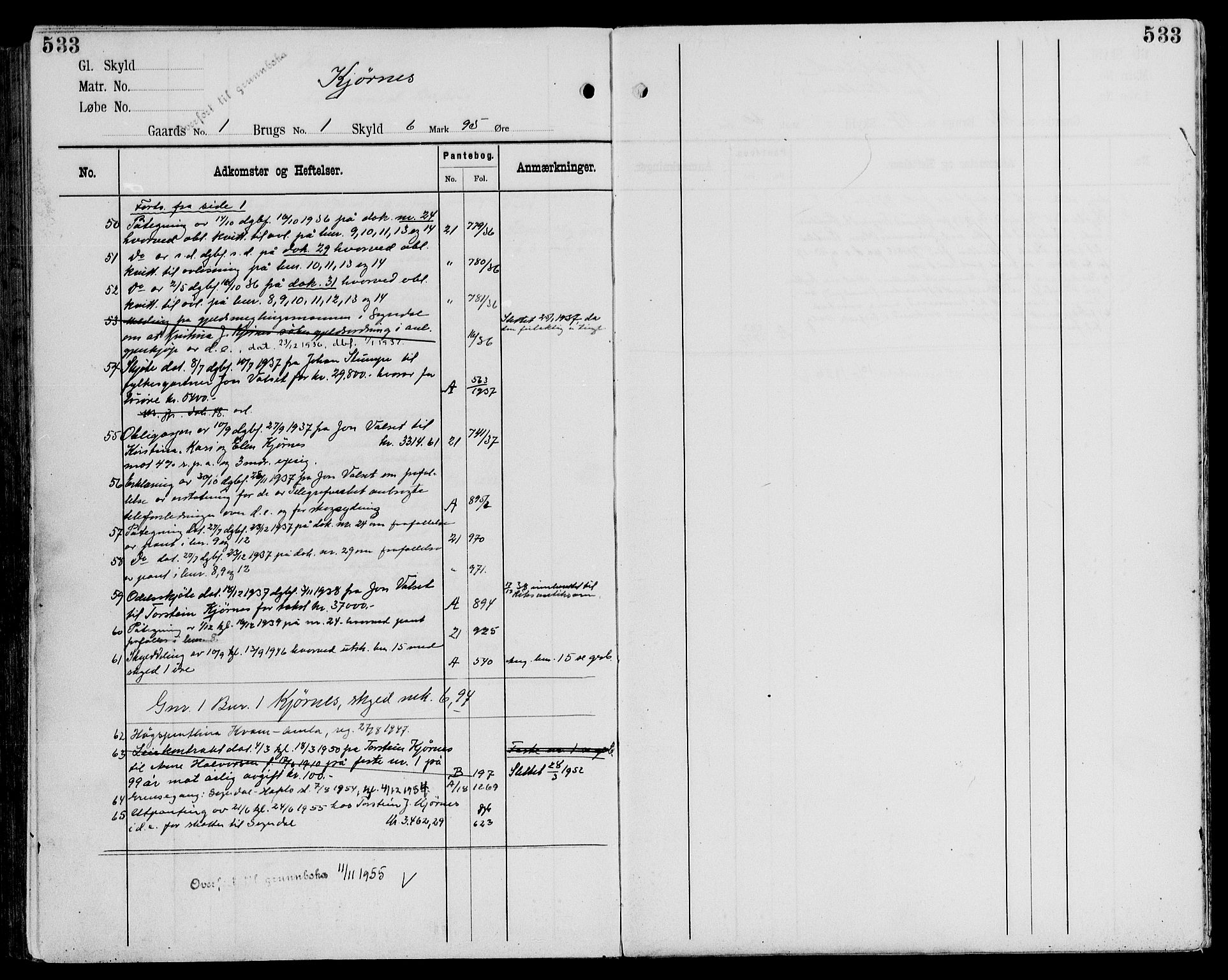 Indre Sogn tingrett, SAB/A-3301/1/G/Ga/Gaa/L0026b: Mortgage register no. II.A.a.26b, 1829-1946, p. 533