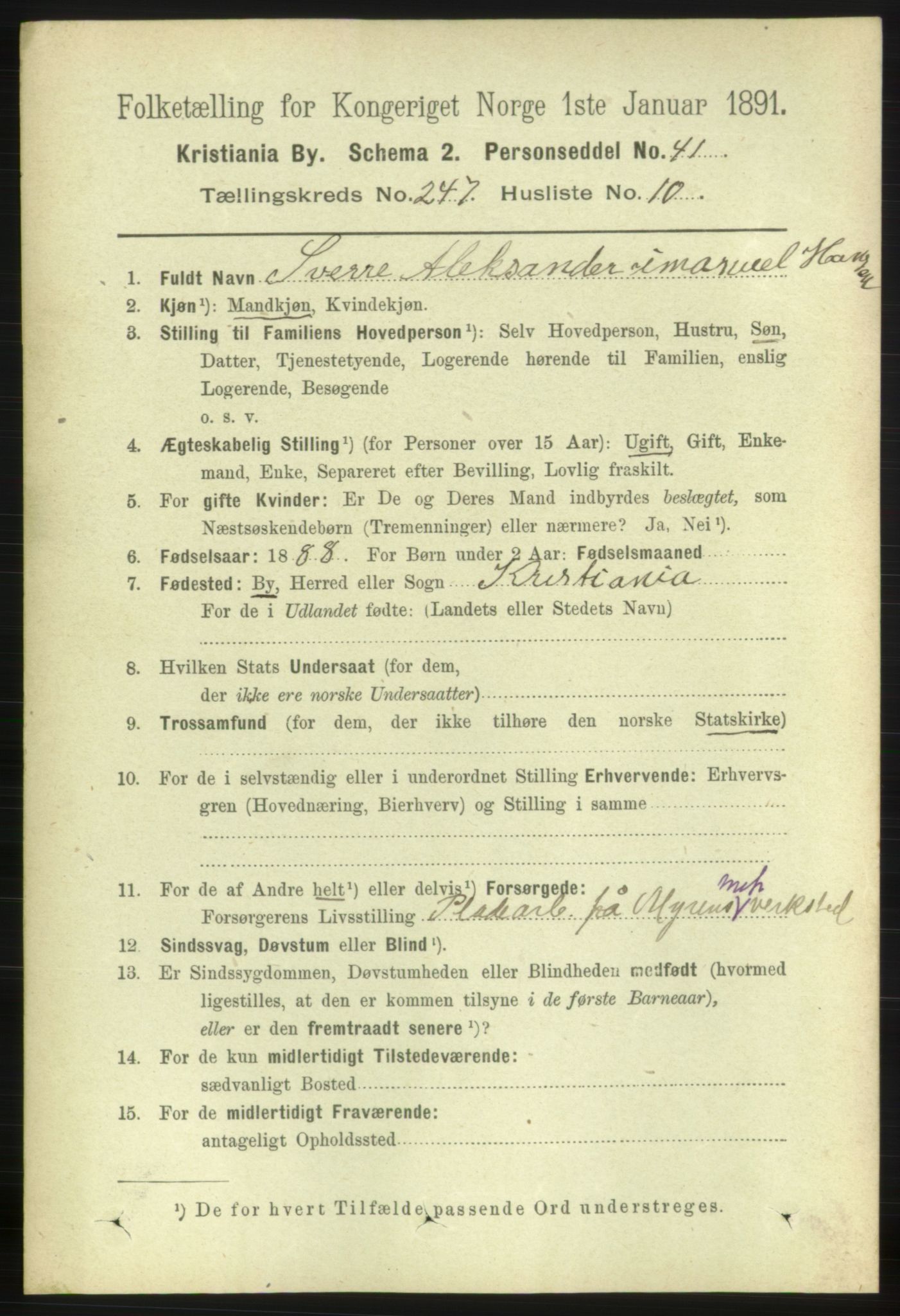 RA, 1891 census for 0301 Kristiania, 1891, p. 150666