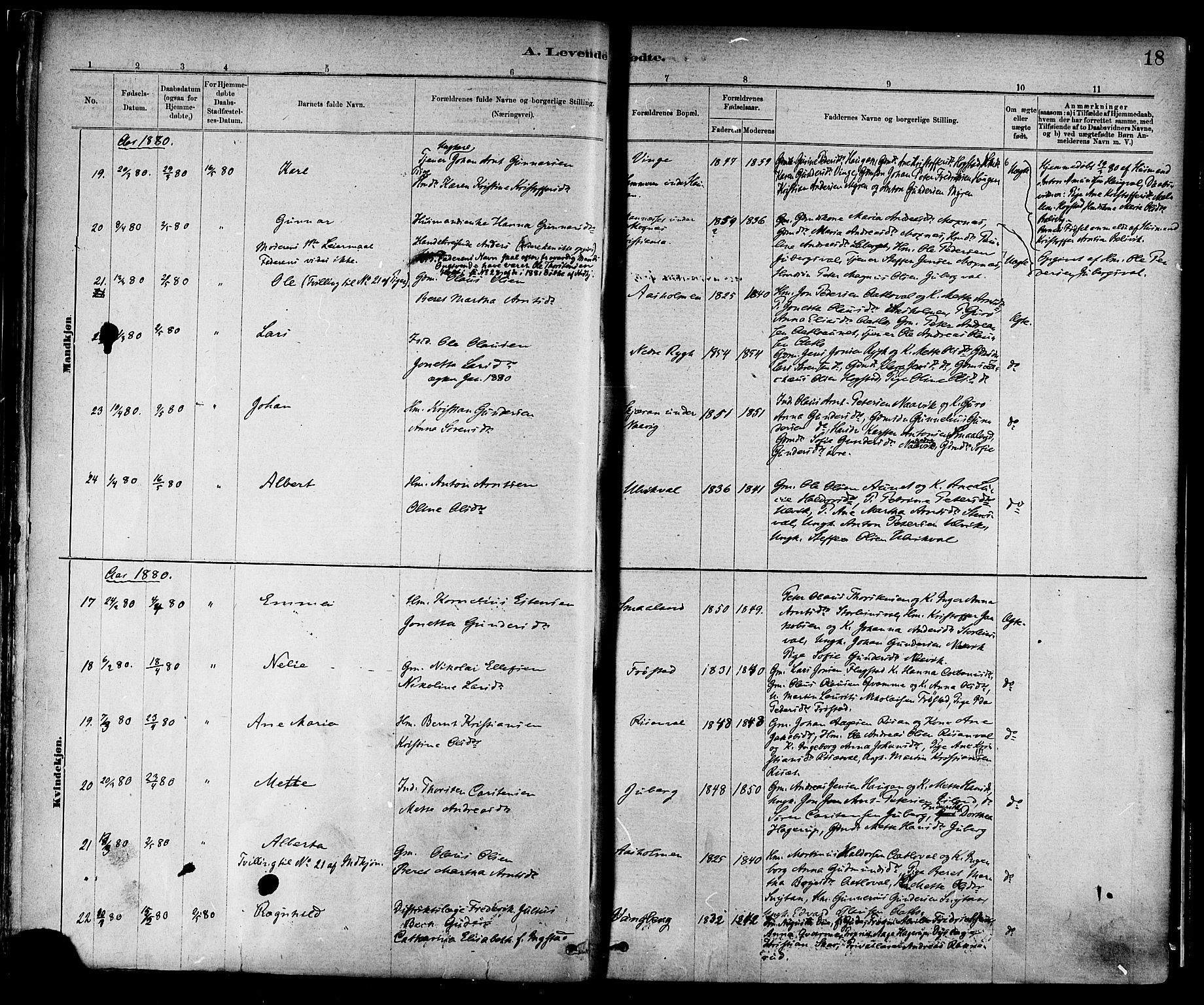Ministerialprotokoller, klokkerbøker og fødselsregistre - Nord-Trøndelag, SAT/A-1458/713/L0120: Parish register (official) no. 713A09, 1878-1887, p. 18