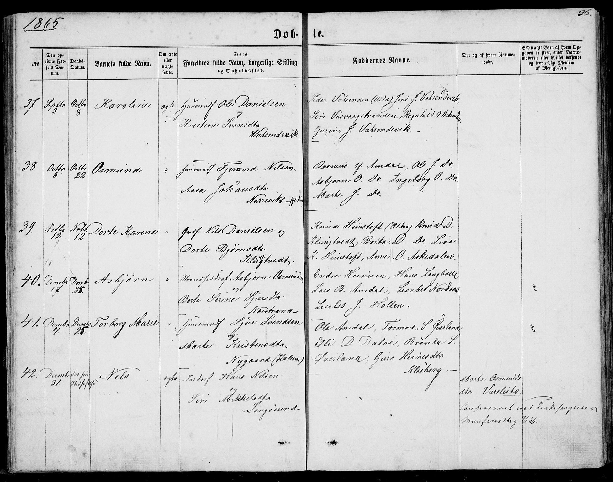 Nedstrand sokneprestkontor, AV/SAST-A-101841/01/IV: Parish register (official) no. A 9, 1861-1876, p. 37