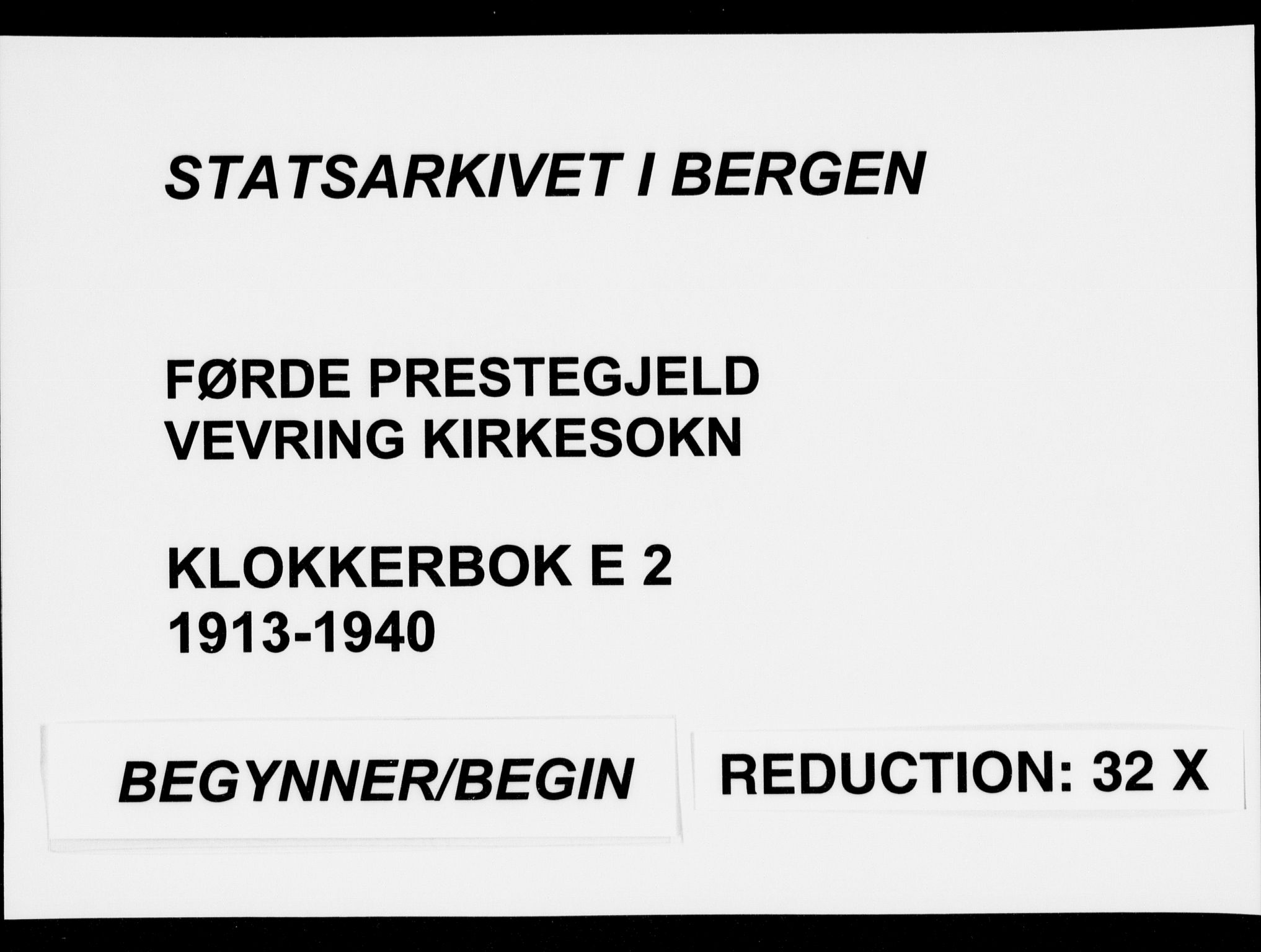Førde sokneprestembete, SAB/A-79901/H/Hab/Habe/L0002: Parish register (copy) no. E 2, 1913-1940