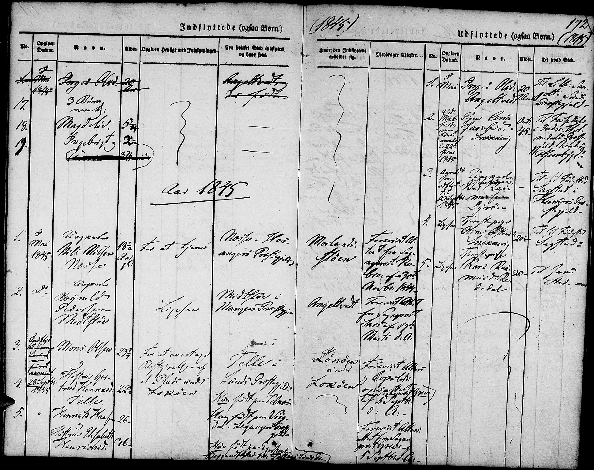 Fjell sokneprestembete, SAB/A-75301/H/Haa: Parish register (official) no. A 1, 1835-1850, p. 172
