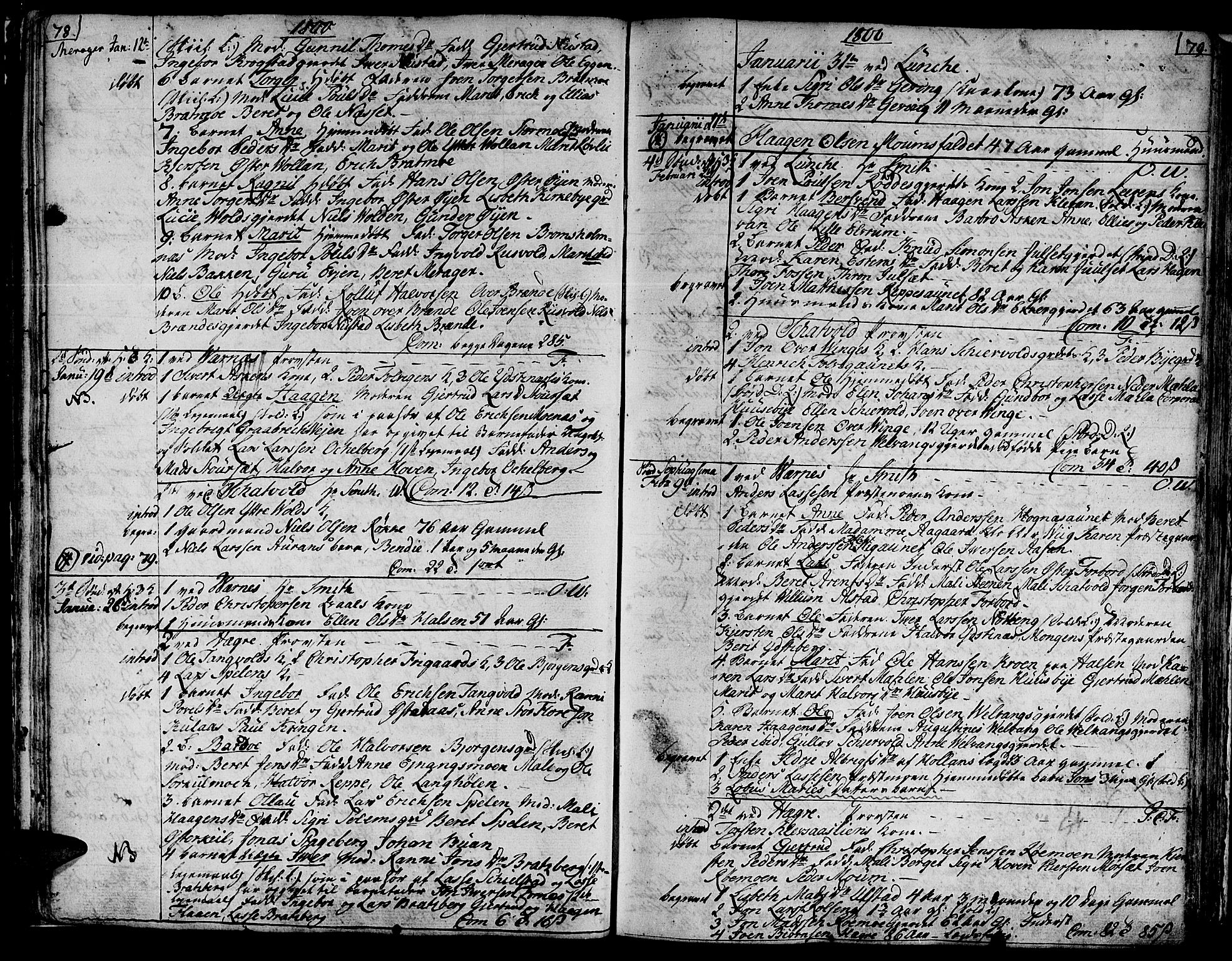 Ministerialprotokoller, klokkerbøker og fødselsregistre - Nord-Trøndelag, SAT/A-1458/709/L0060: Parish register (official) no. 709A07, 1797-1815, p. 78-79