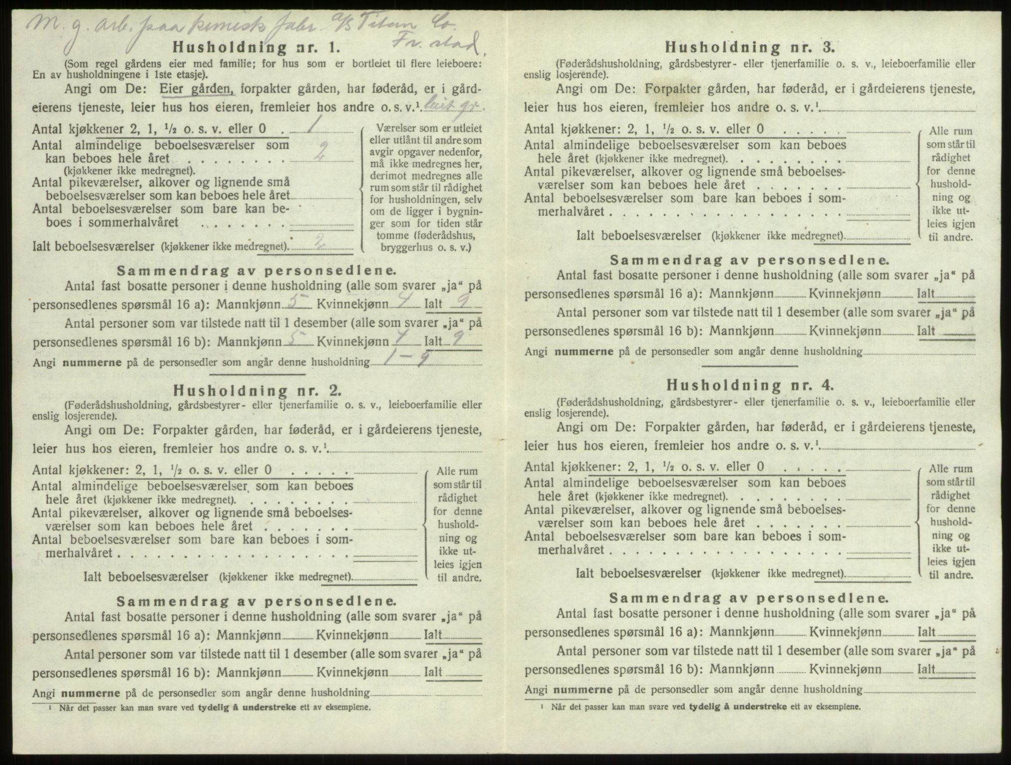 SAO, 1920 census for Borge, 1920, p. 265