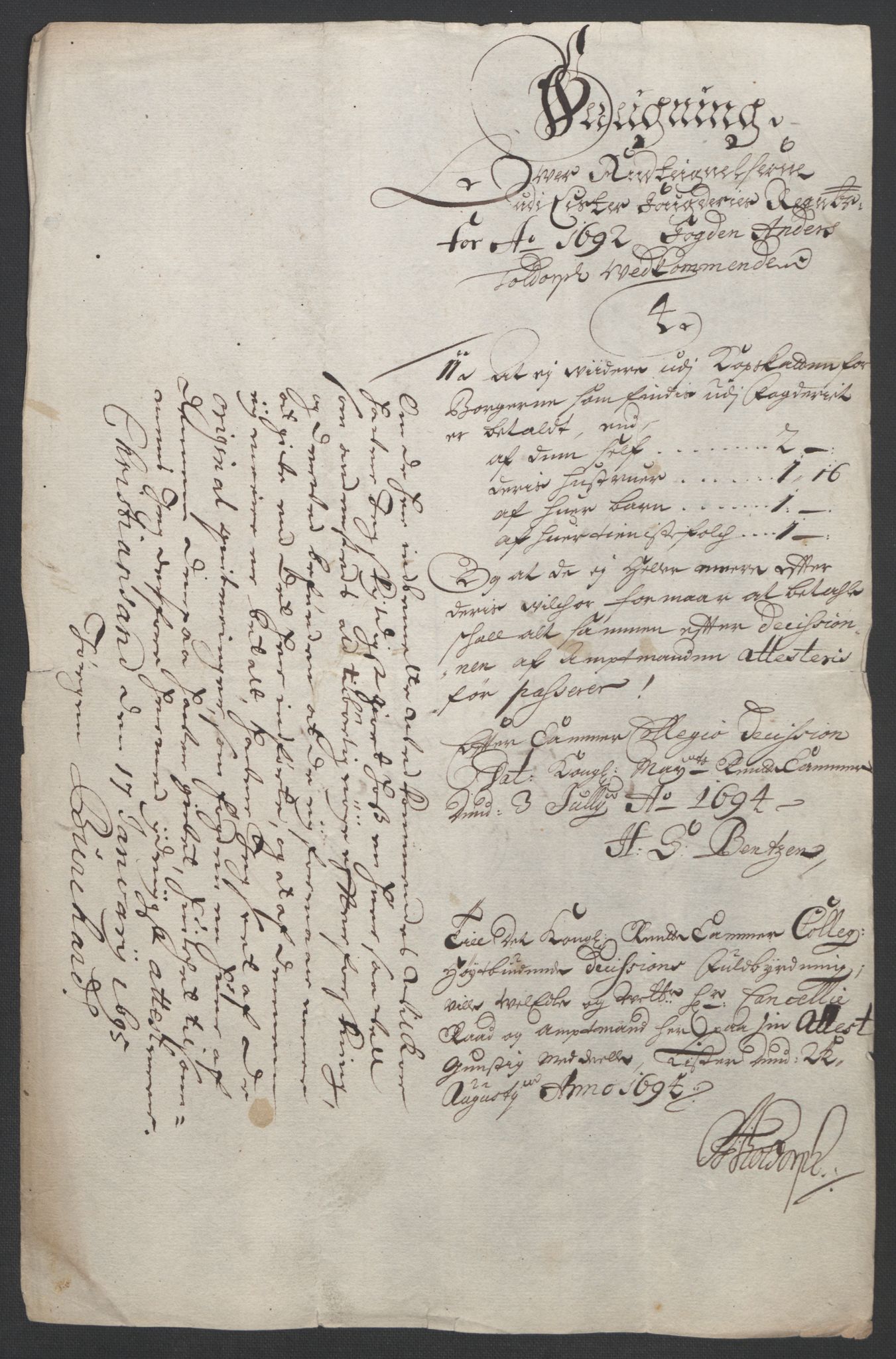 Rentekammeret inntil 1814, Reviderte regnskaper, Fogderegnskap, RA/EA-4092/R43/L2545: Fogderegnskap Lista og Mandal, 1694-1695, p. 35