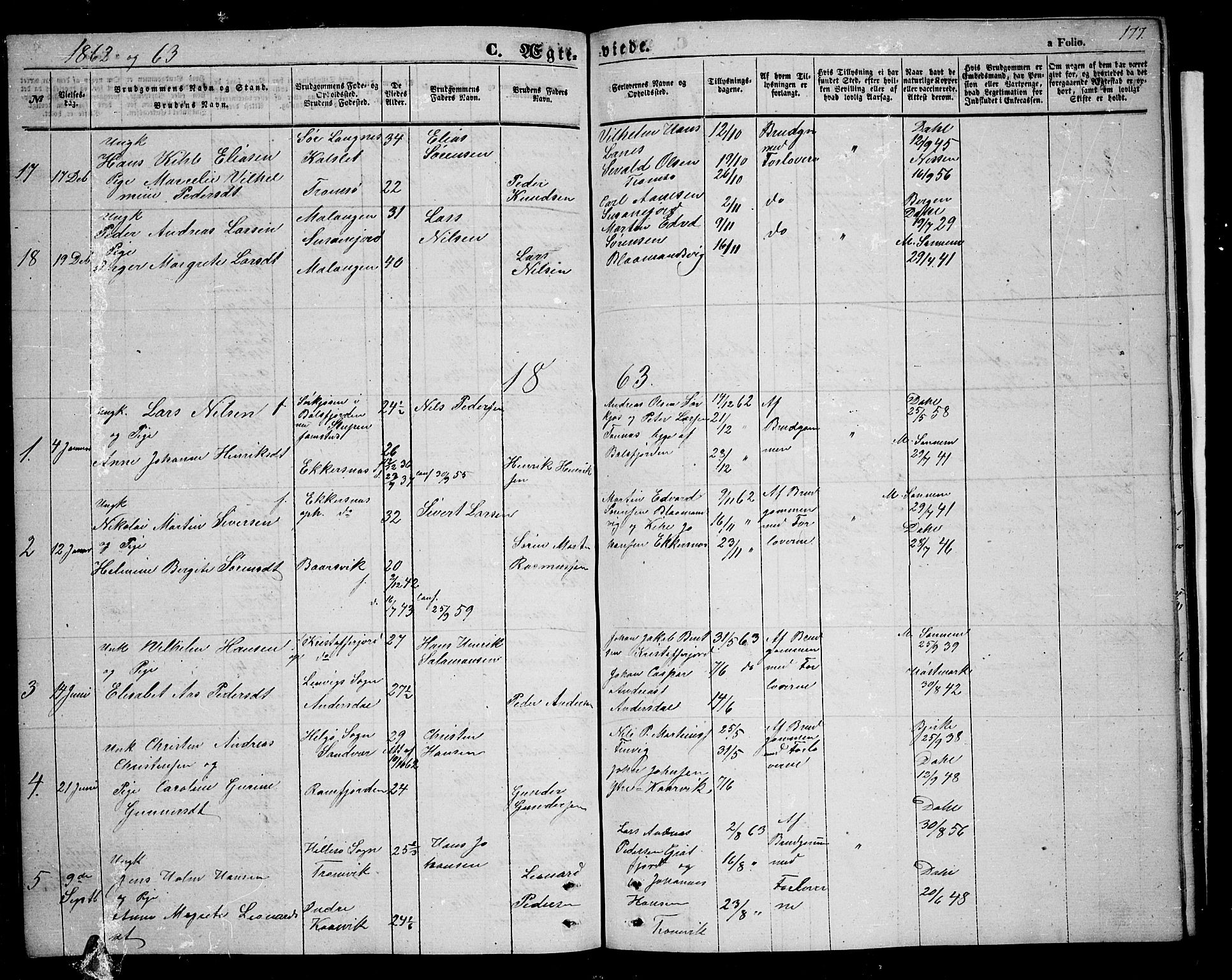 Tromsøysund sokneprestkontor, AV/SATØ-S-1304/G/Gb/L0001klokker: Parish register (copy) no. 1, 1857-1869, p. 177