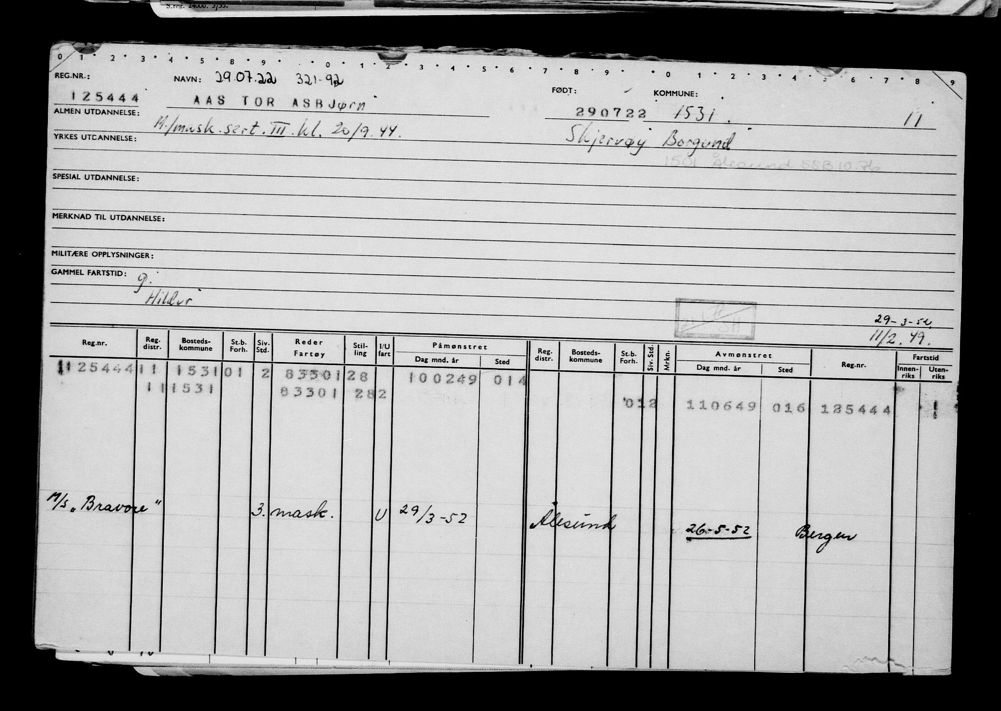 Direktoratet for sjømenn, AV/RA-S-3545/G/Gb/L0209: Hovedkort, 1922, p. 224