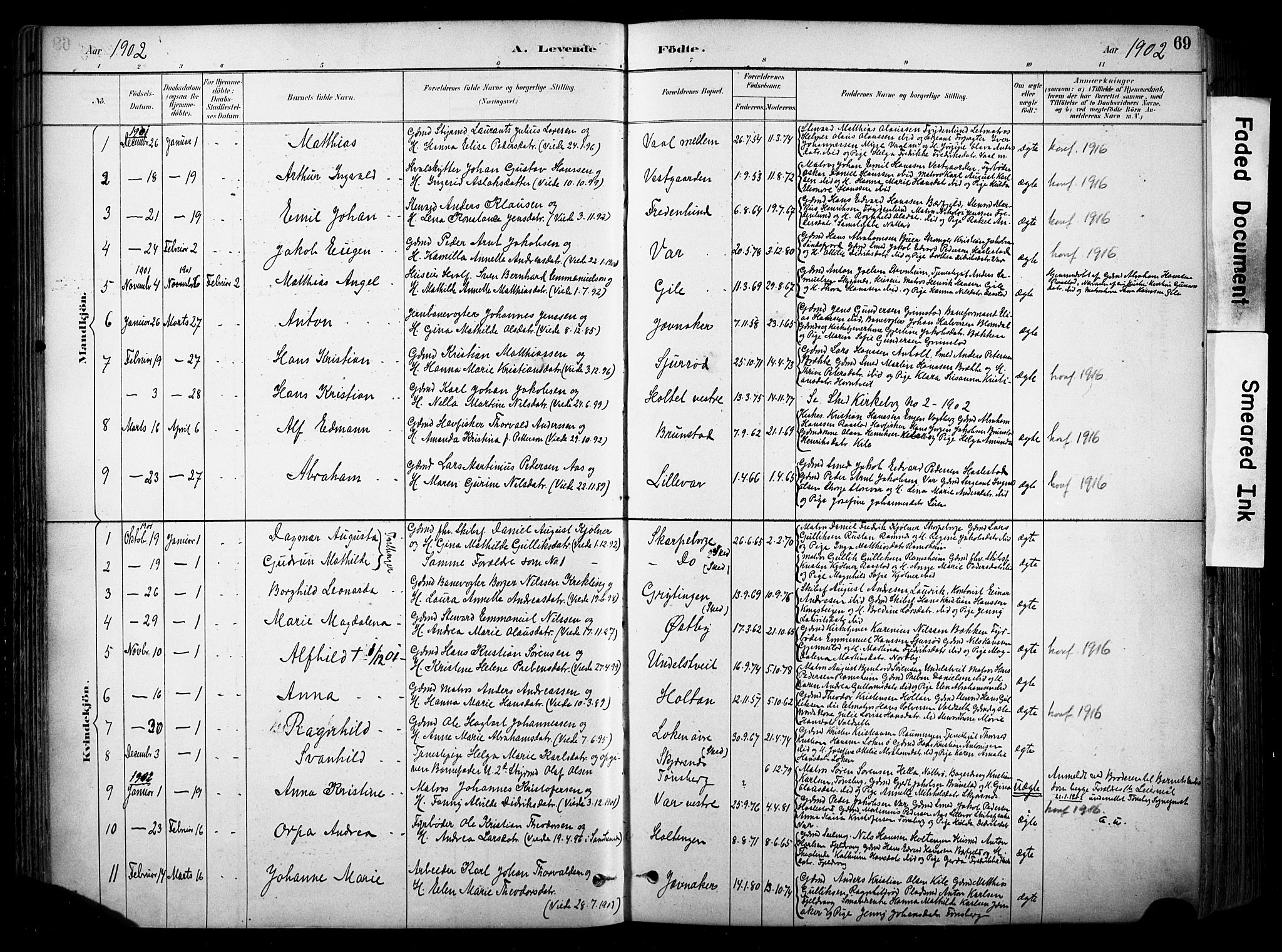 Stokke kirkebøker, SAKO/A-320/F/Fa/L0010: Parish register (official) no. I 10, 1884-1903, p. 69