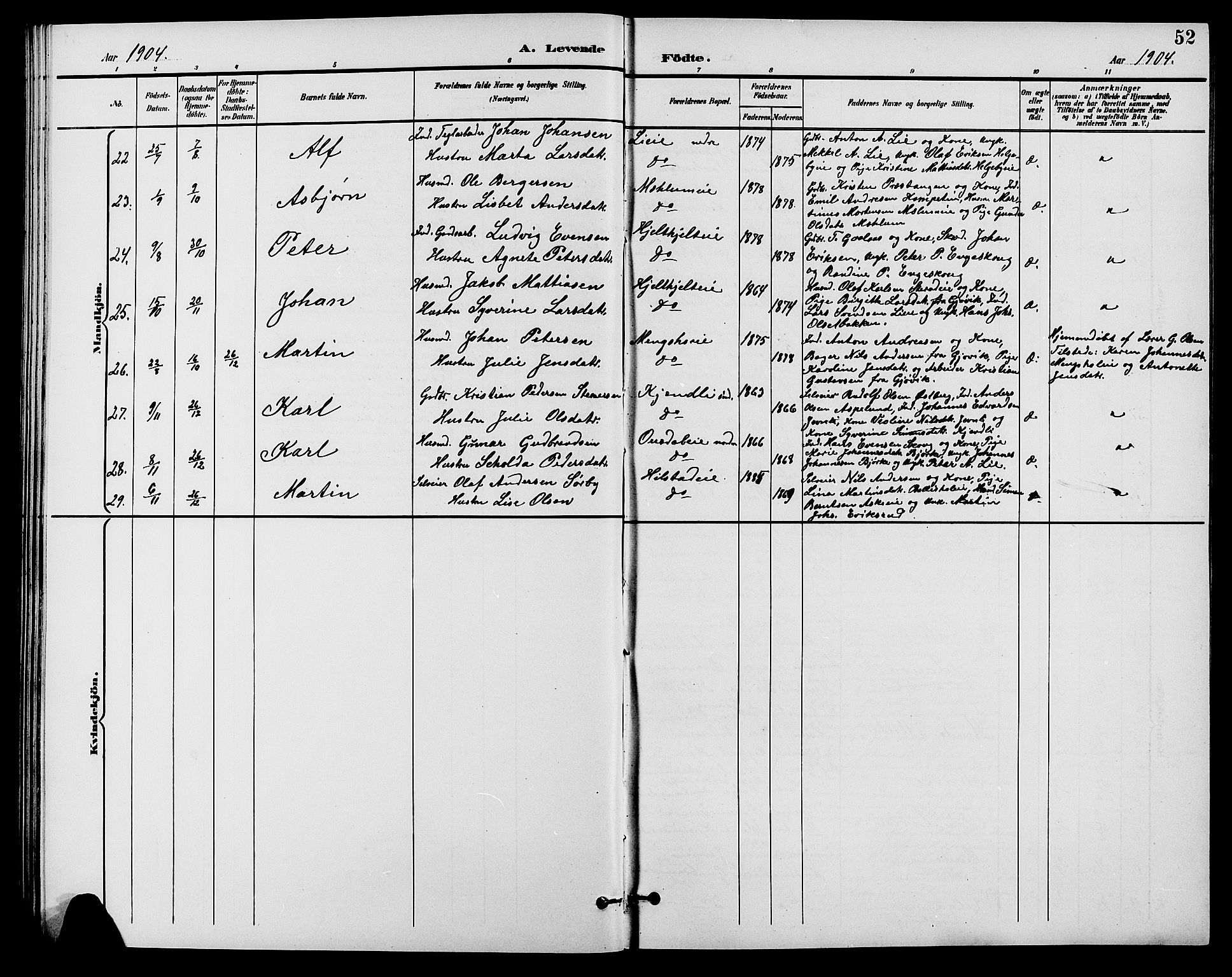 Nes prestekontor, Hedmark, AV/SAH-PREST-020/L/La/L0007: Parish register (copy) no. 7, 1892-1912, p. 52